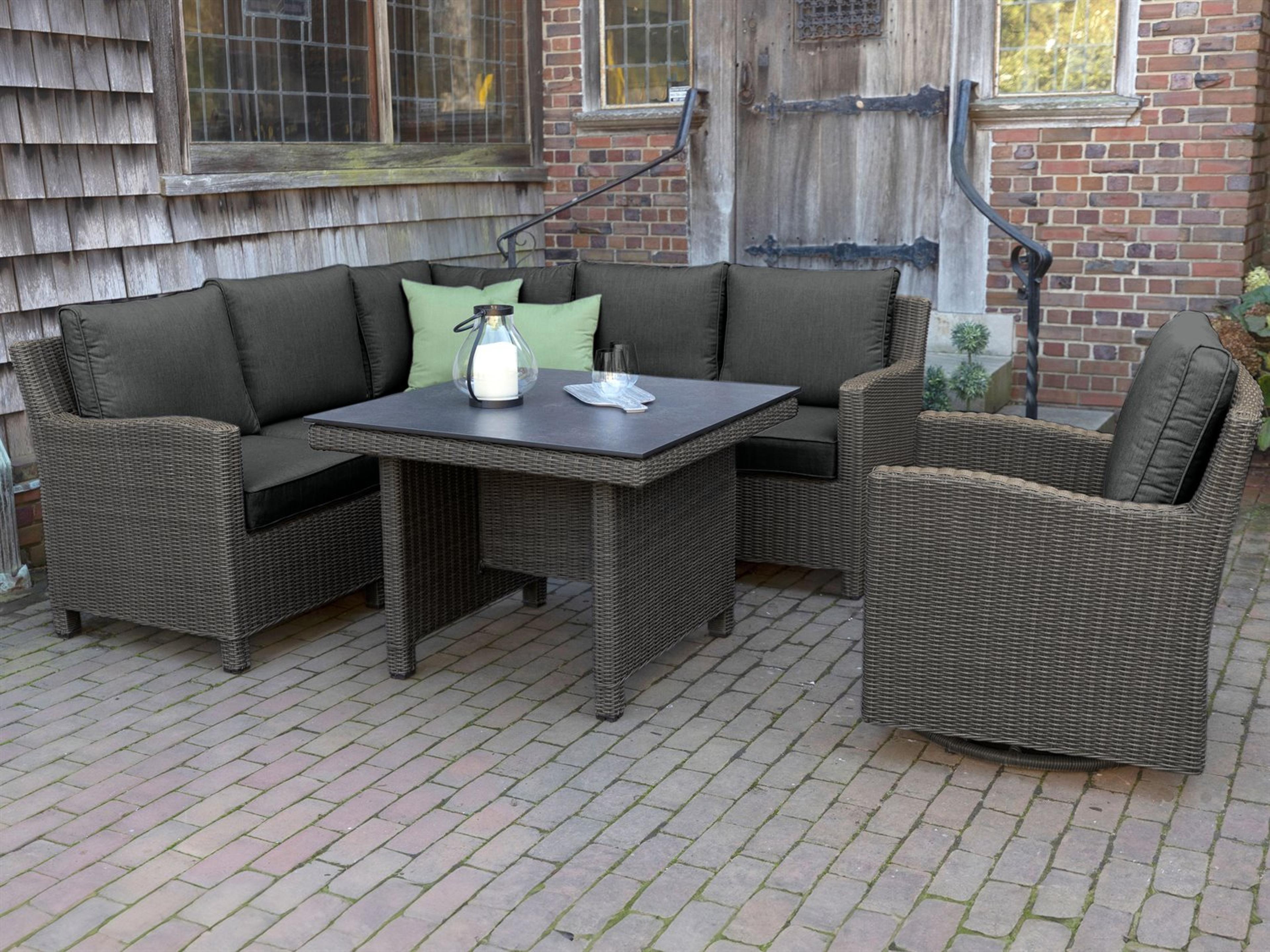 Kettler Palma Rattan canvas Coal Aluminum Cushion Lounge Set