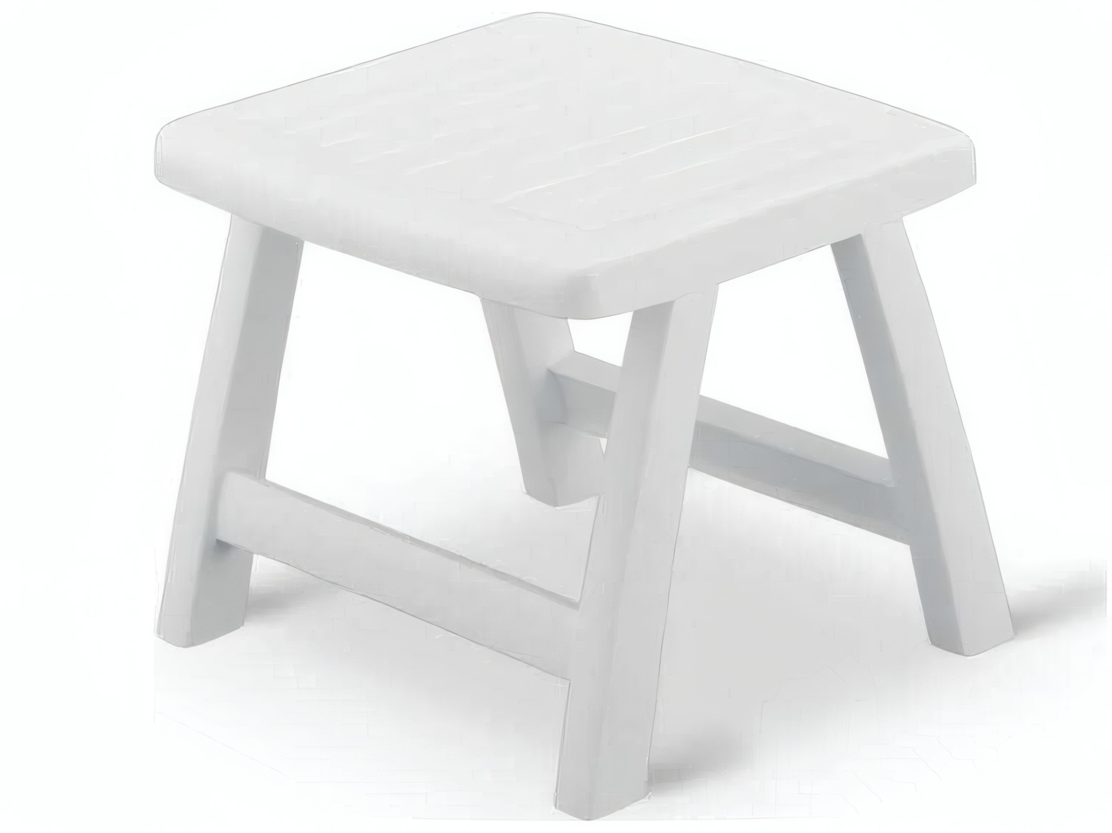 Kettler Roma Resin White Square Outdoor Patio Side Table/Ottoman