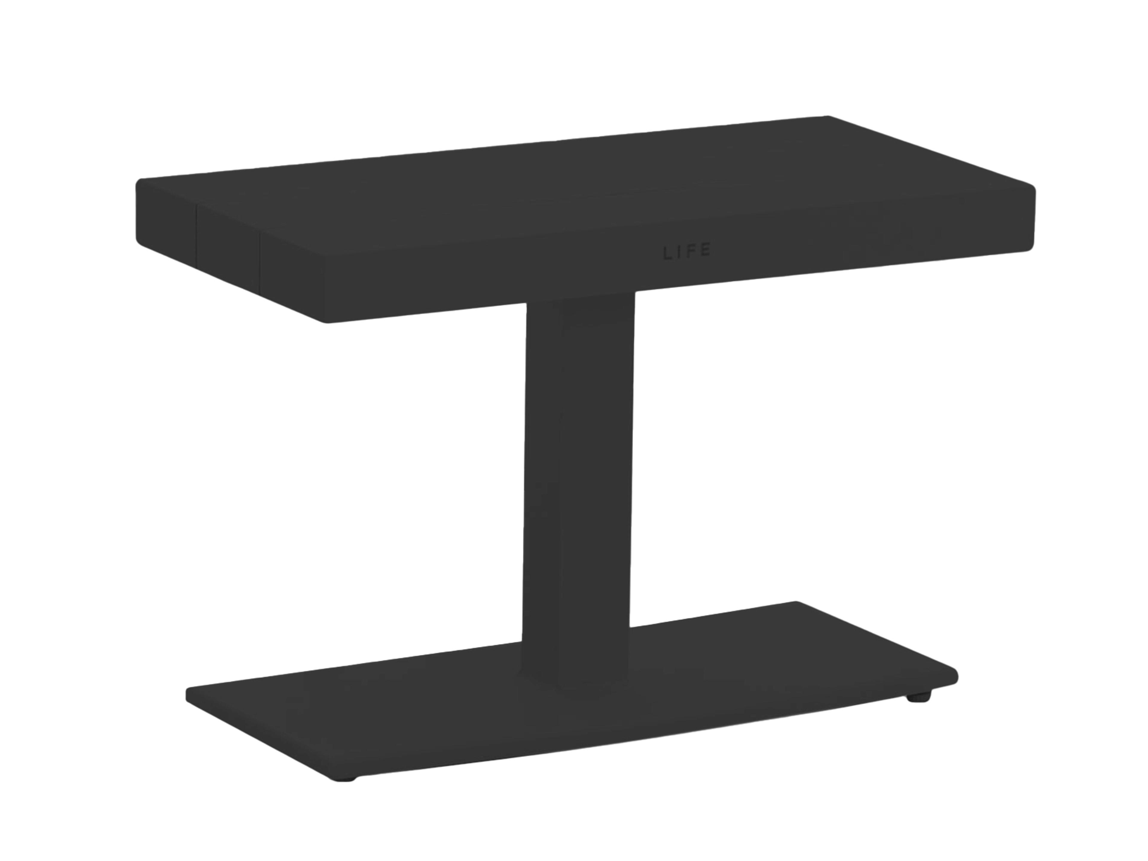 Kettler Fitz Roy Aluminum Lava Rectangular Teak Top Outdoor Patio End Table