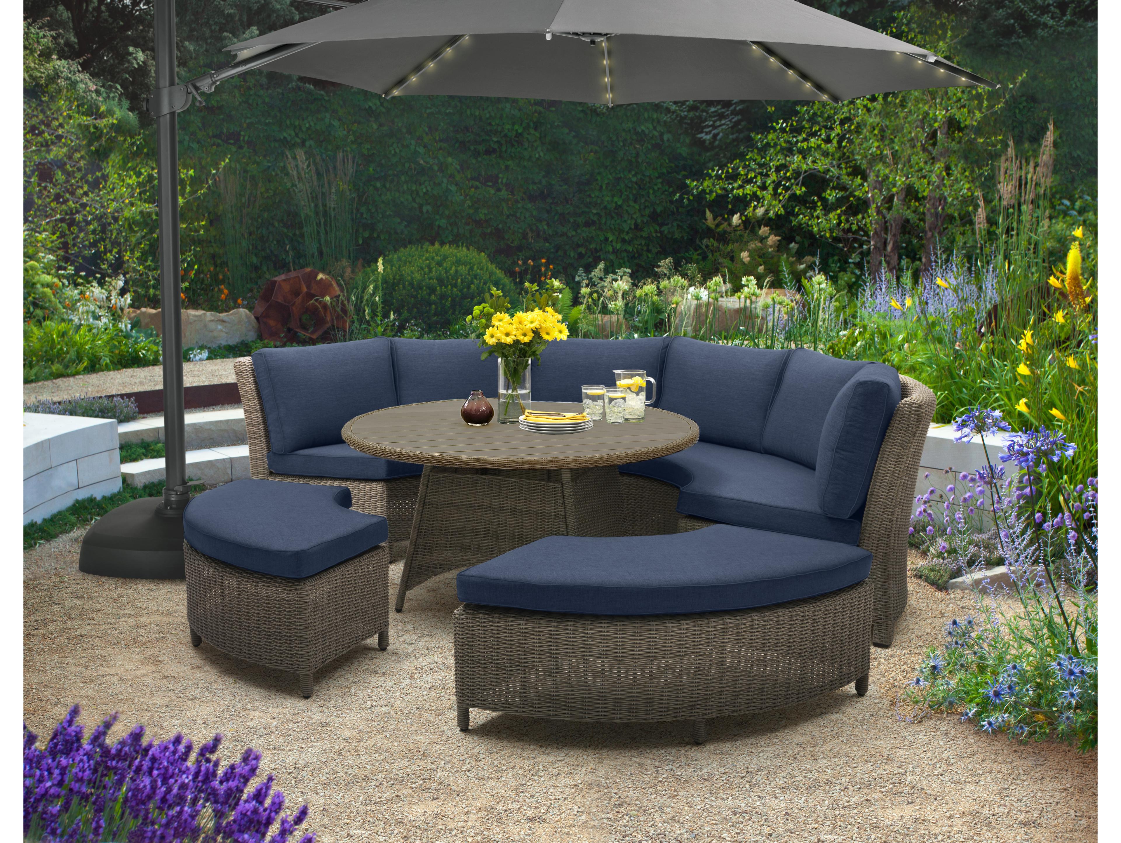 Kettler Palma Rattan Spectrum Indigo Aluminum Dining Set