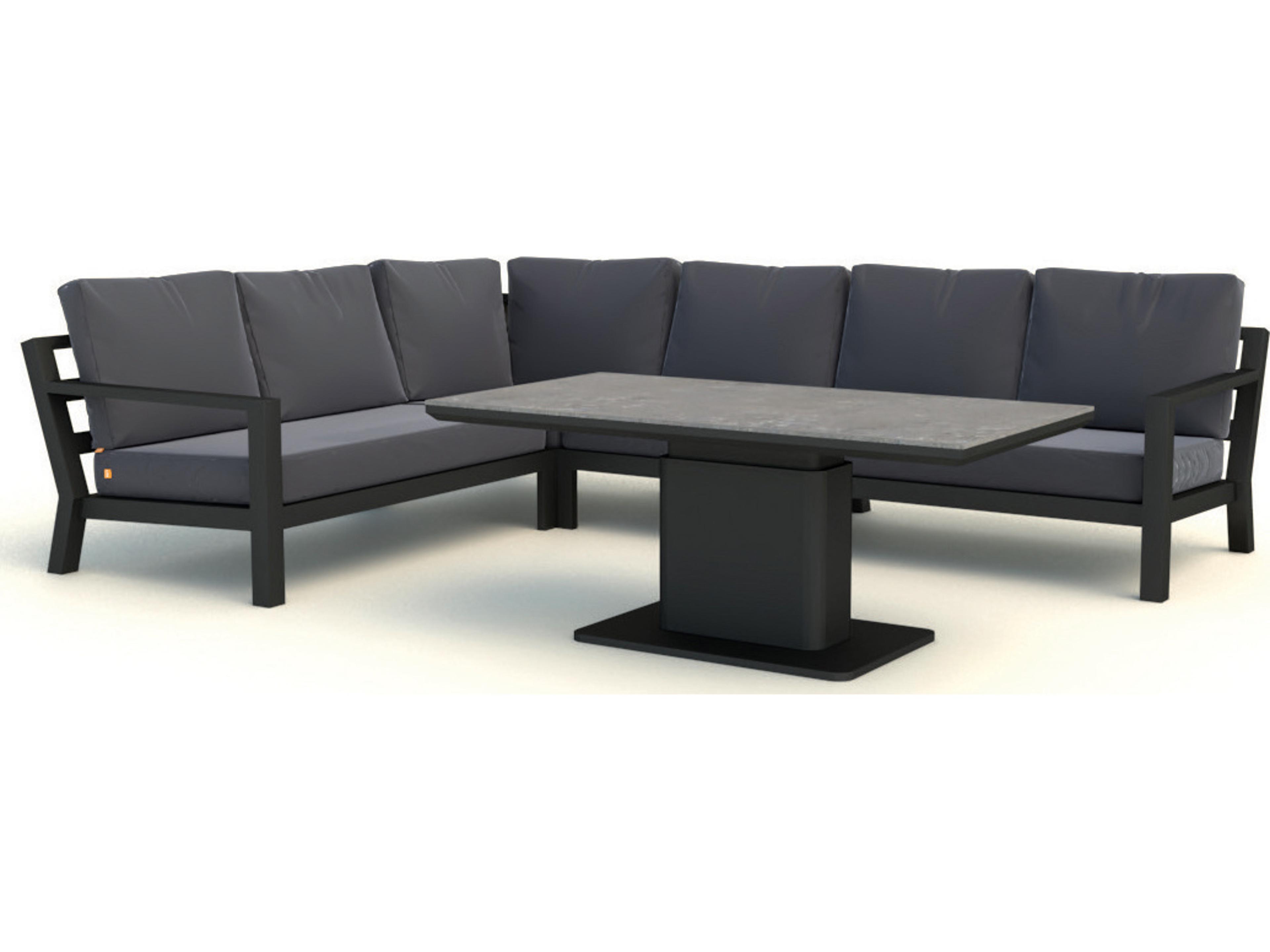 Kettler Timber Lava natte Charcoal Aluminum Cushion Lounge Set