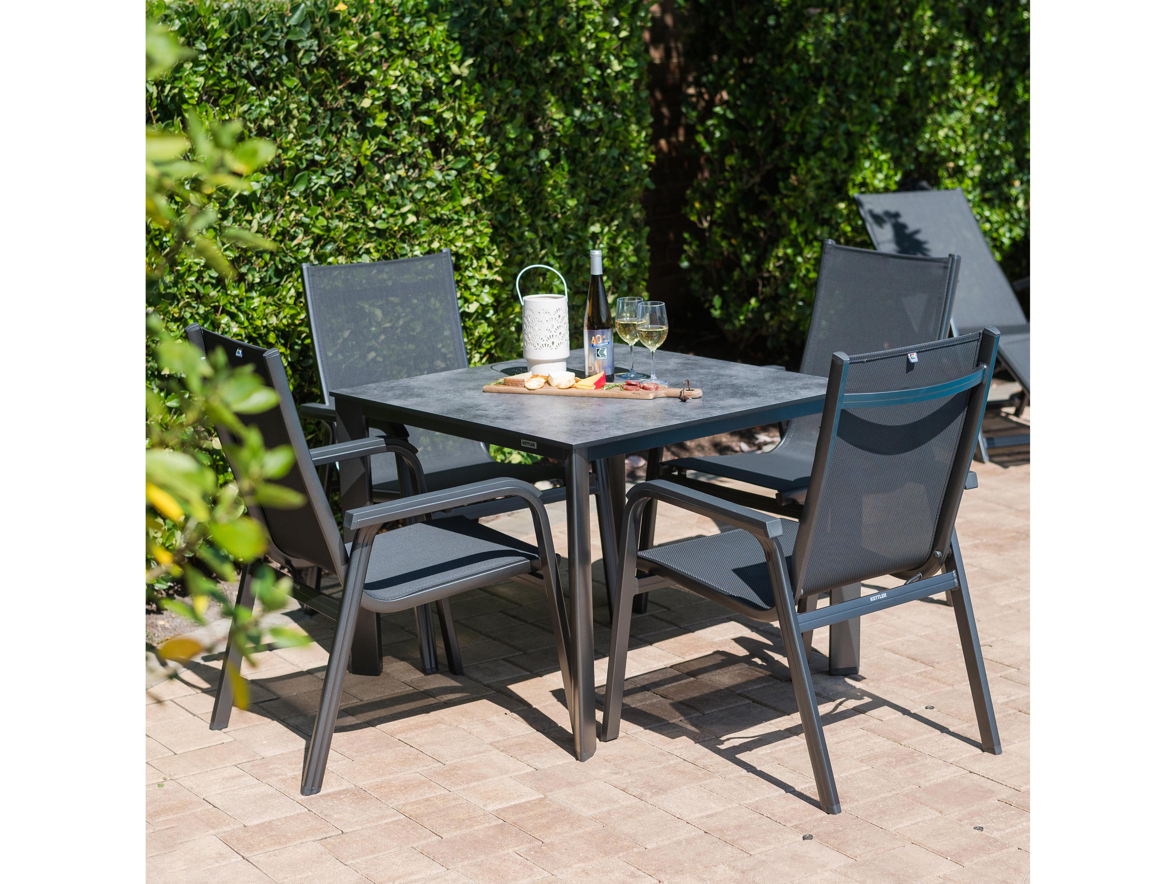 Kettler Basic Plus Grey Grey Aluminum Dining Set