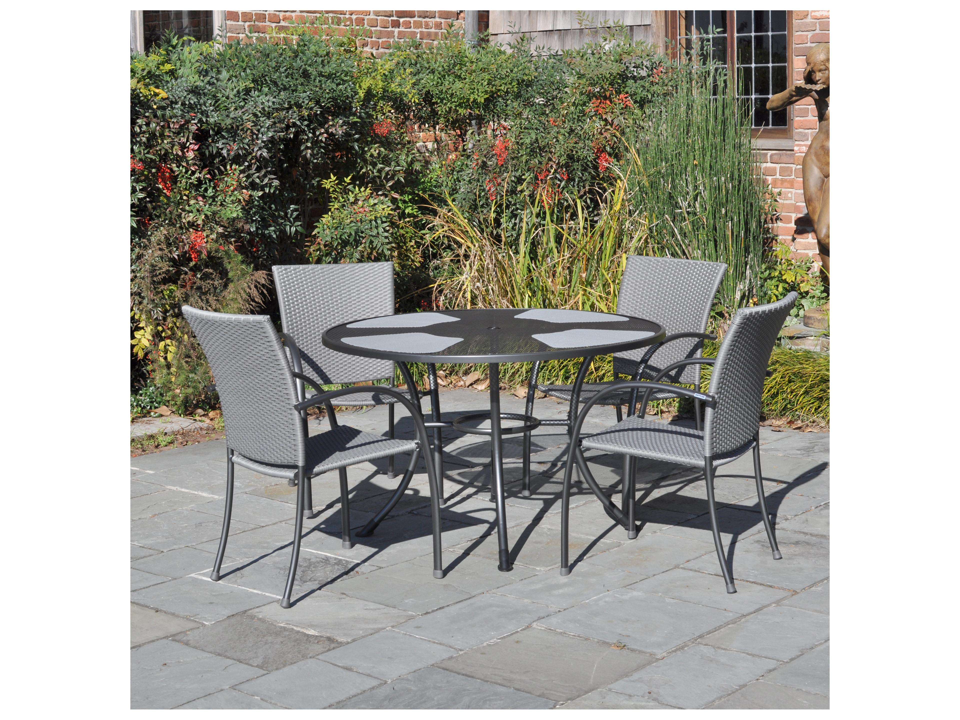 Kettler Pilano Wicker Silver-Gray 5 Piece Outdoor Dining Set