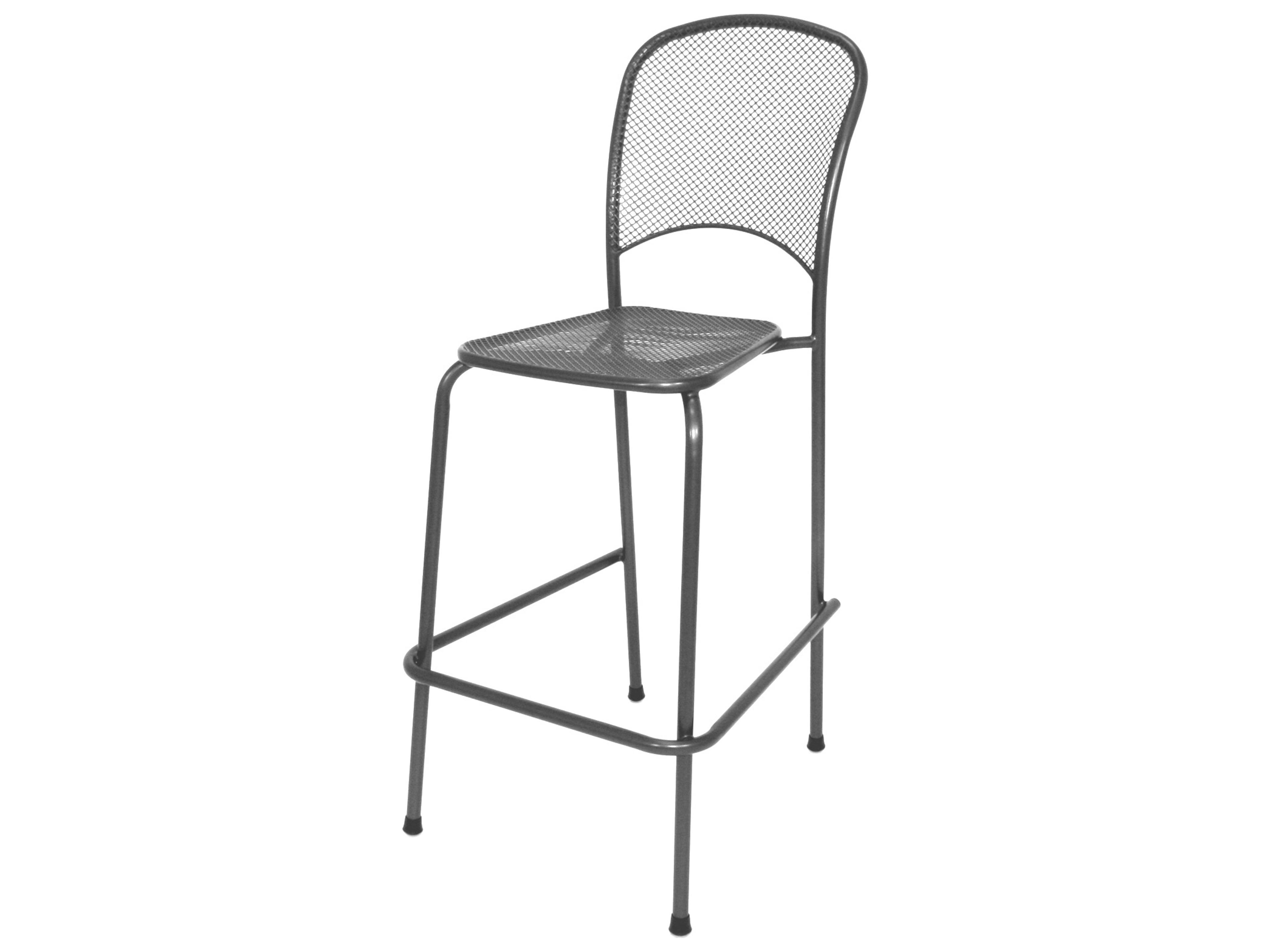 Kettler Carlo Steel Iron Gray Stackable Outdoor Bar Chair Set of 4
