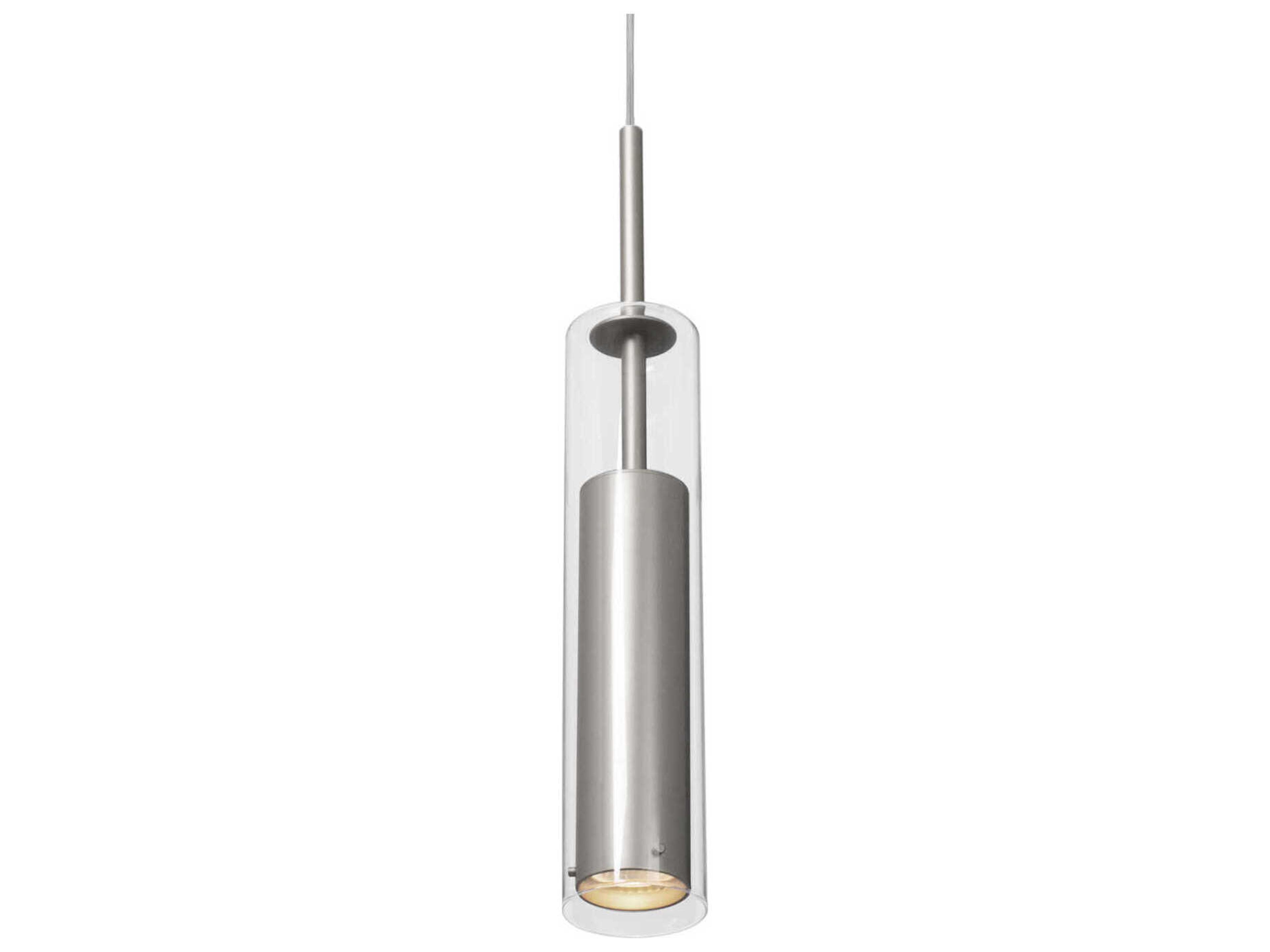 Kuzco Lighting Jarvis 1-Light Brushed Nickel Cylinder Mini Pendant