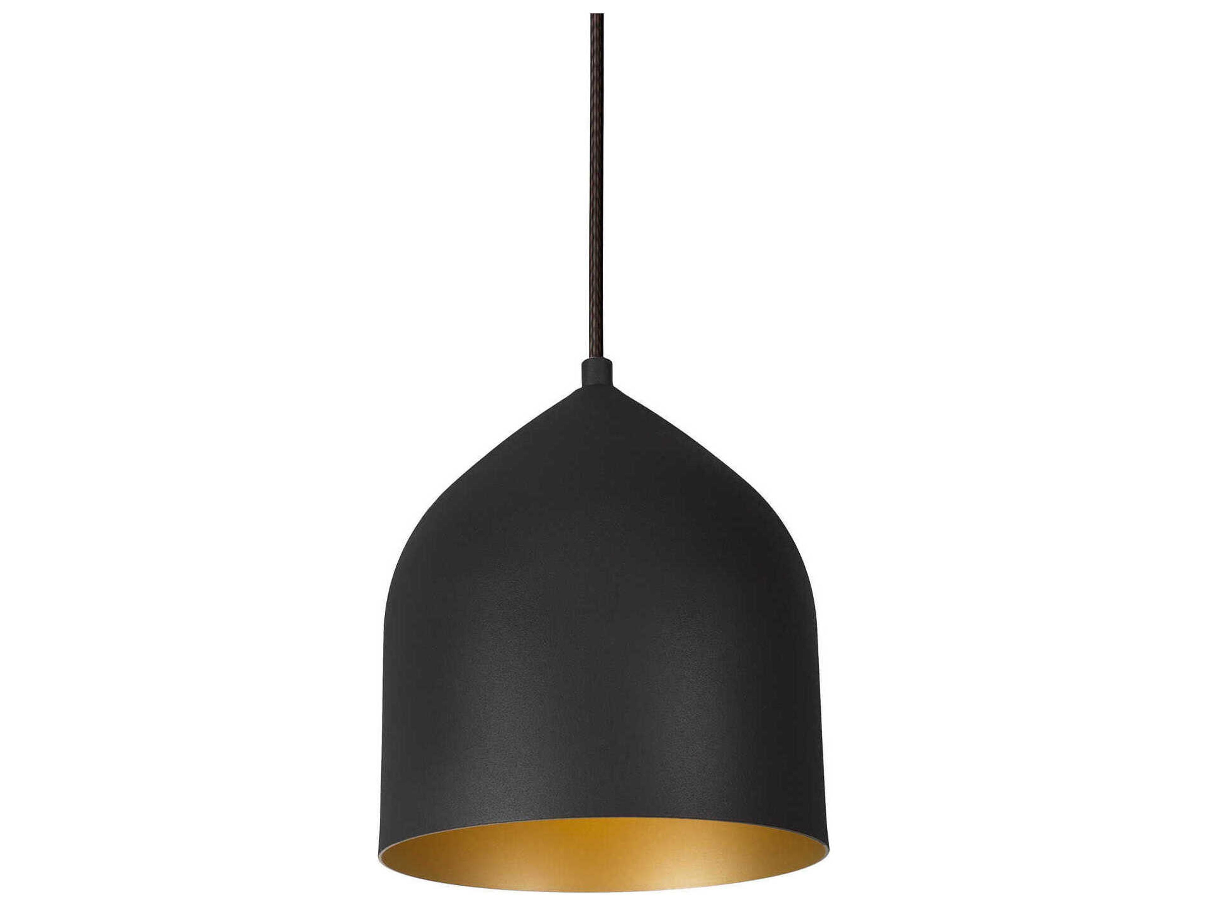 Kuzco Lighting Helena 1-Light Black Gold Bell Mini Pendant
