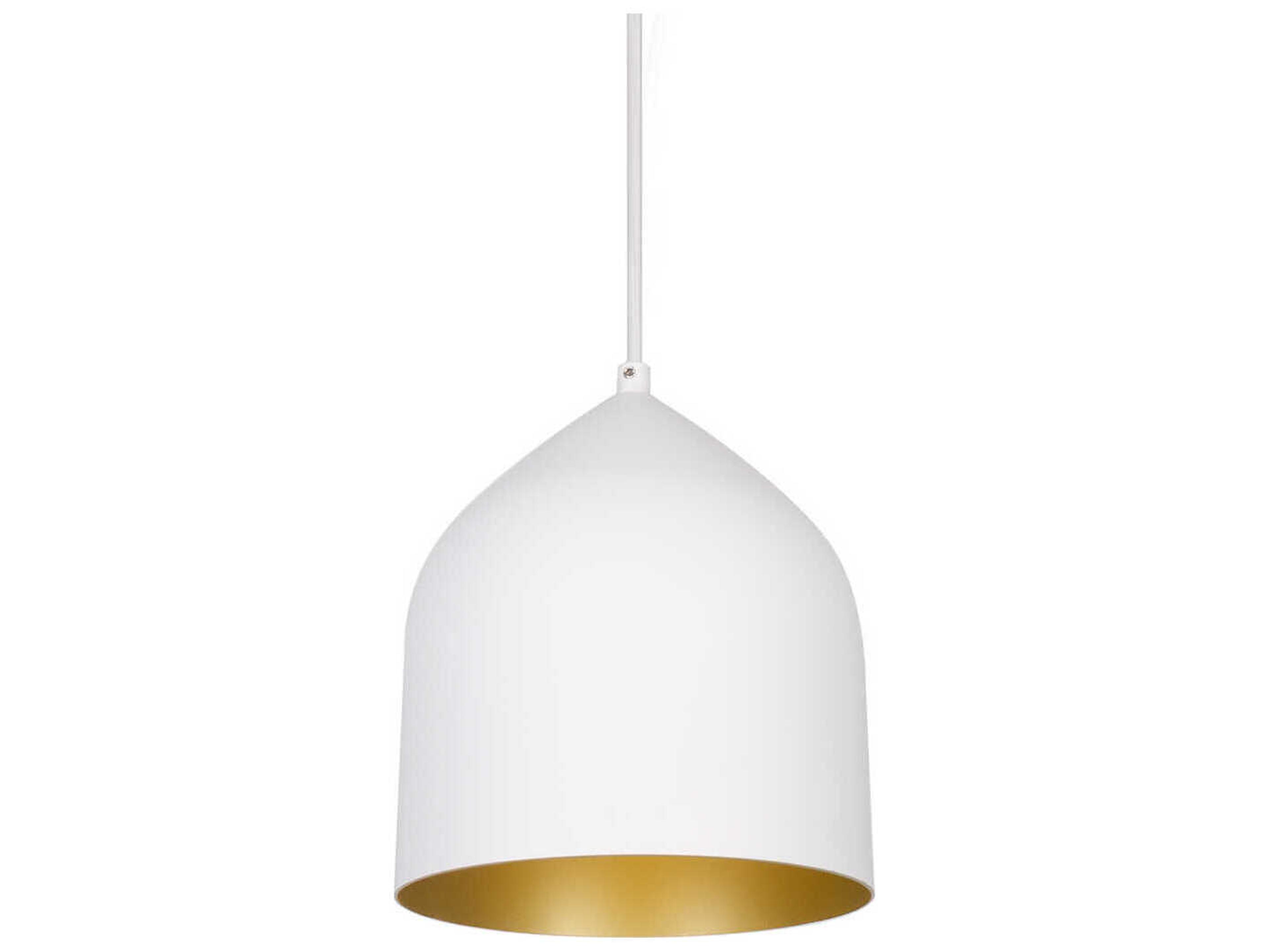 Kuzco Lighting Helena 1-Light White Gold Bell Mini Pendant