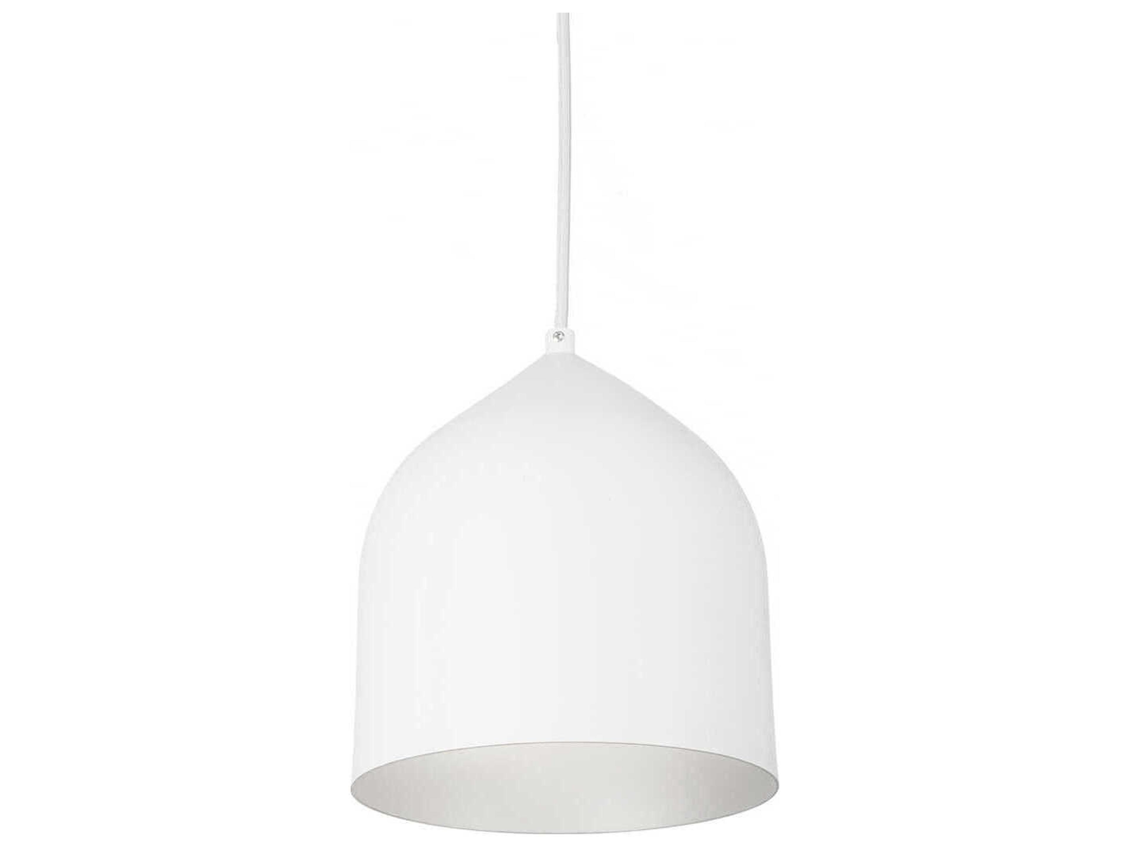 Kuzco Lighting Helena 1-Light White Silver Bell Mini Pendant