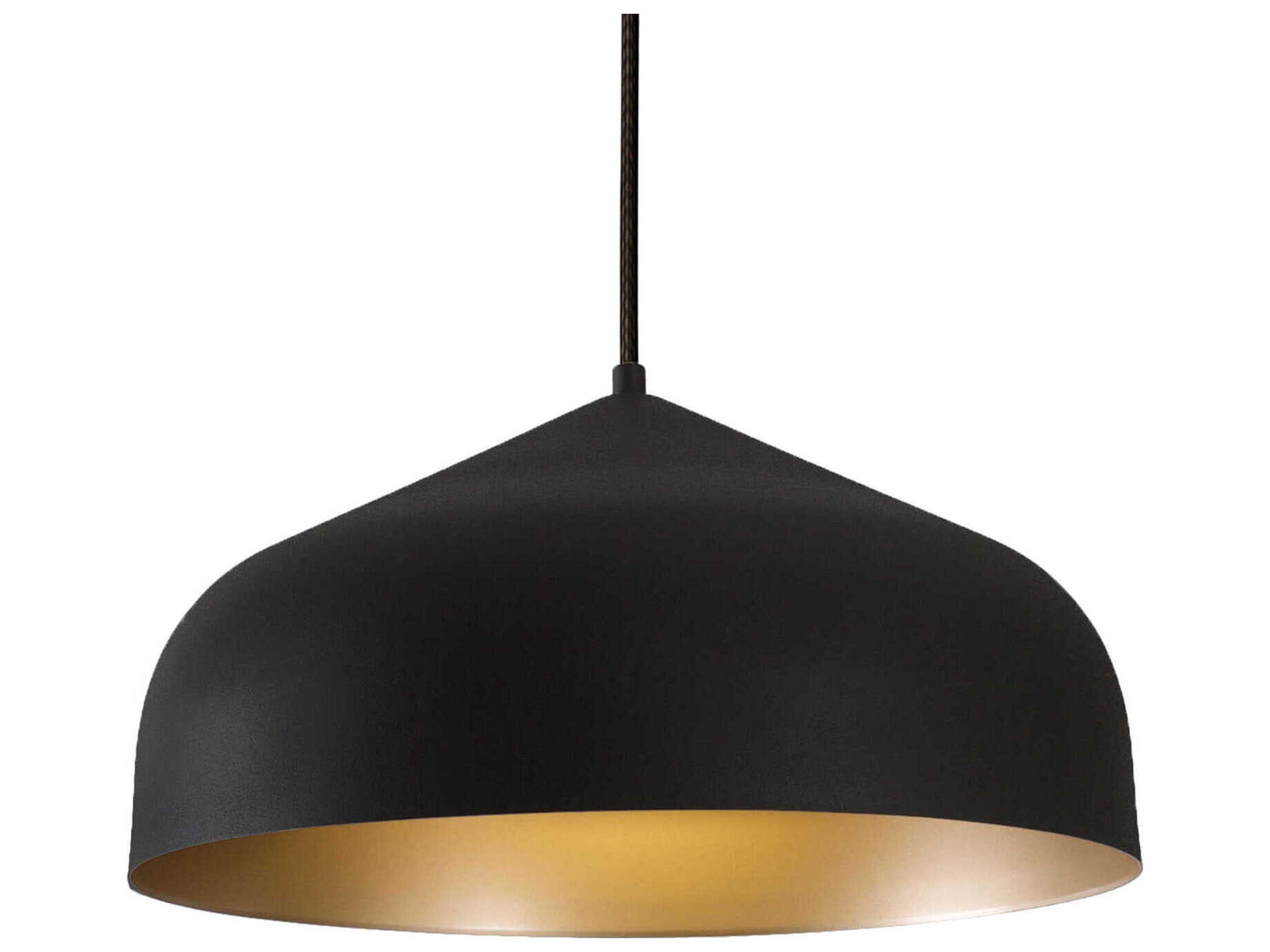 Kuzco Lighting Helena 1-Light Black Gold Dome Pendant