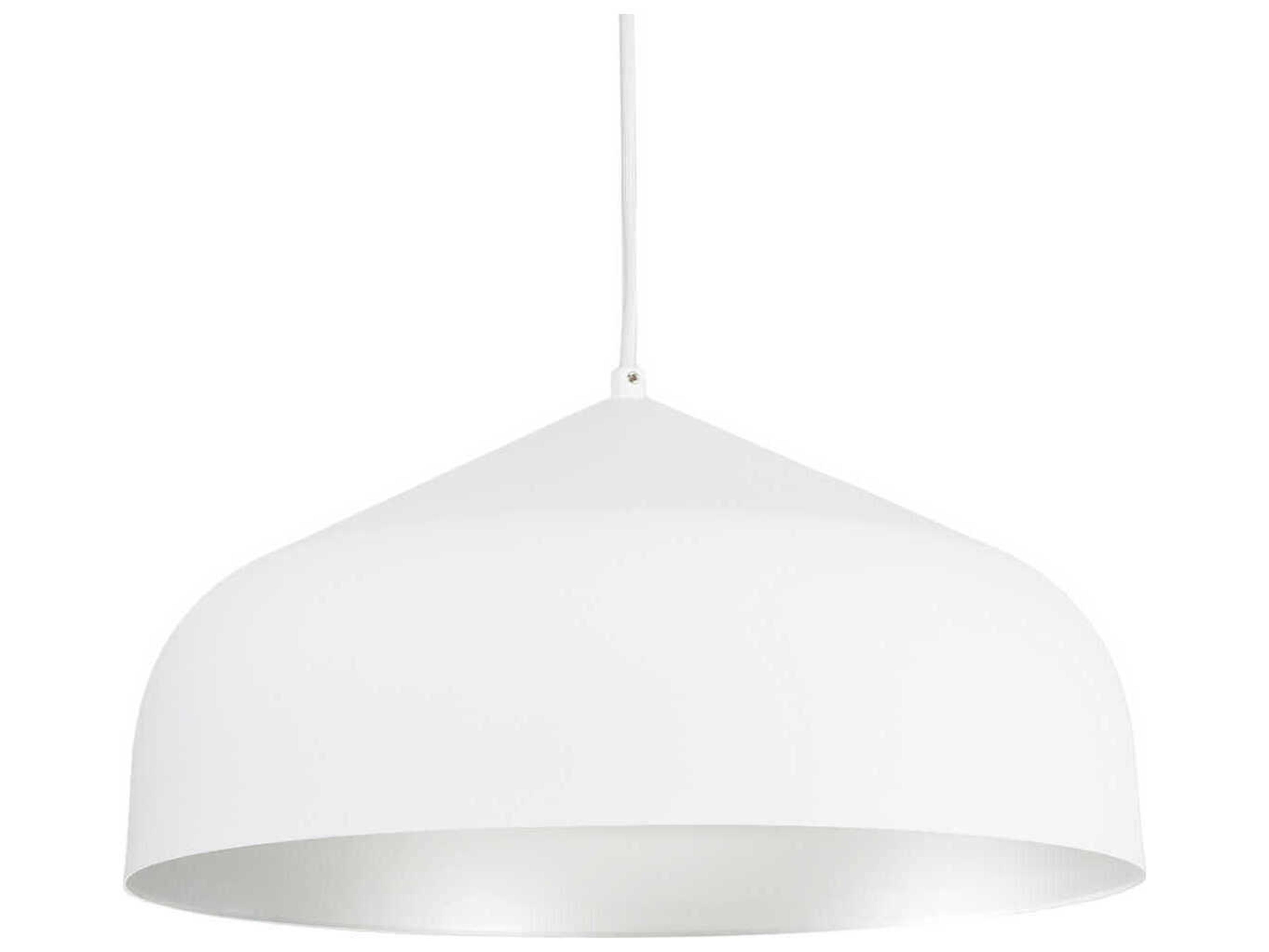 Kuzco Lighting Helena 1-Light White Silver Dome Pendant