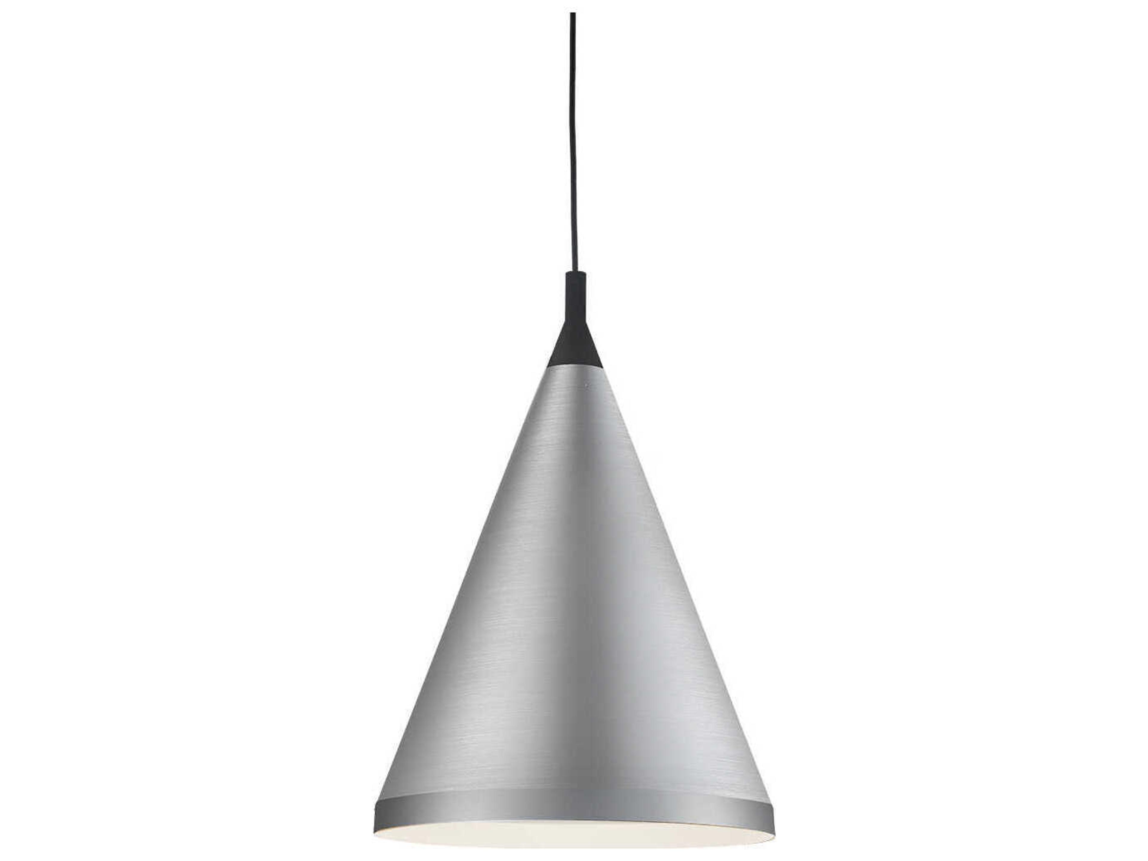 Kuzco Lighting Dorothy 1-Light Brushed Nickel Black Pendant