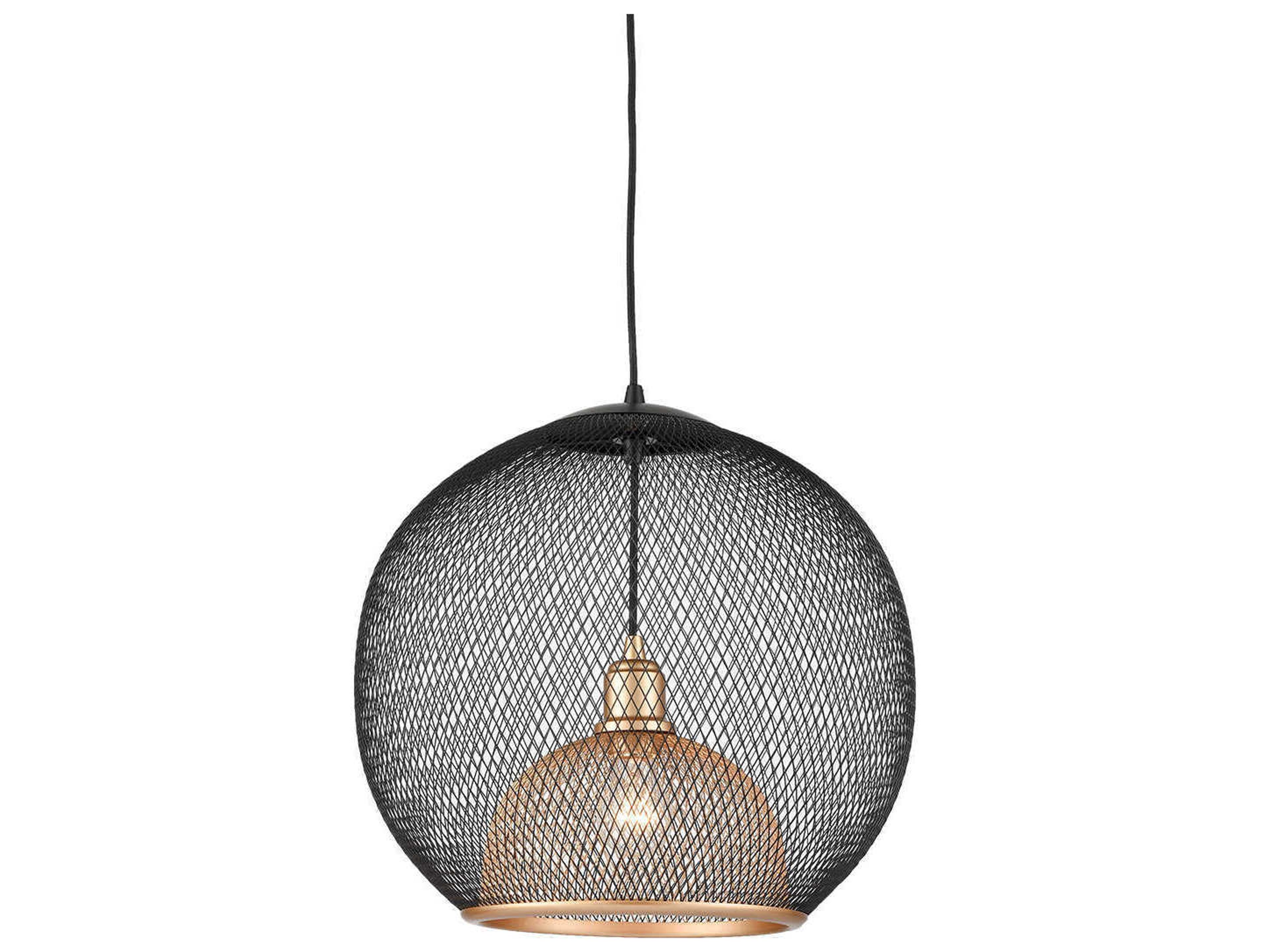Kuzco Lighting Gibraltar 1-Light Black Gold Globe Pendant
