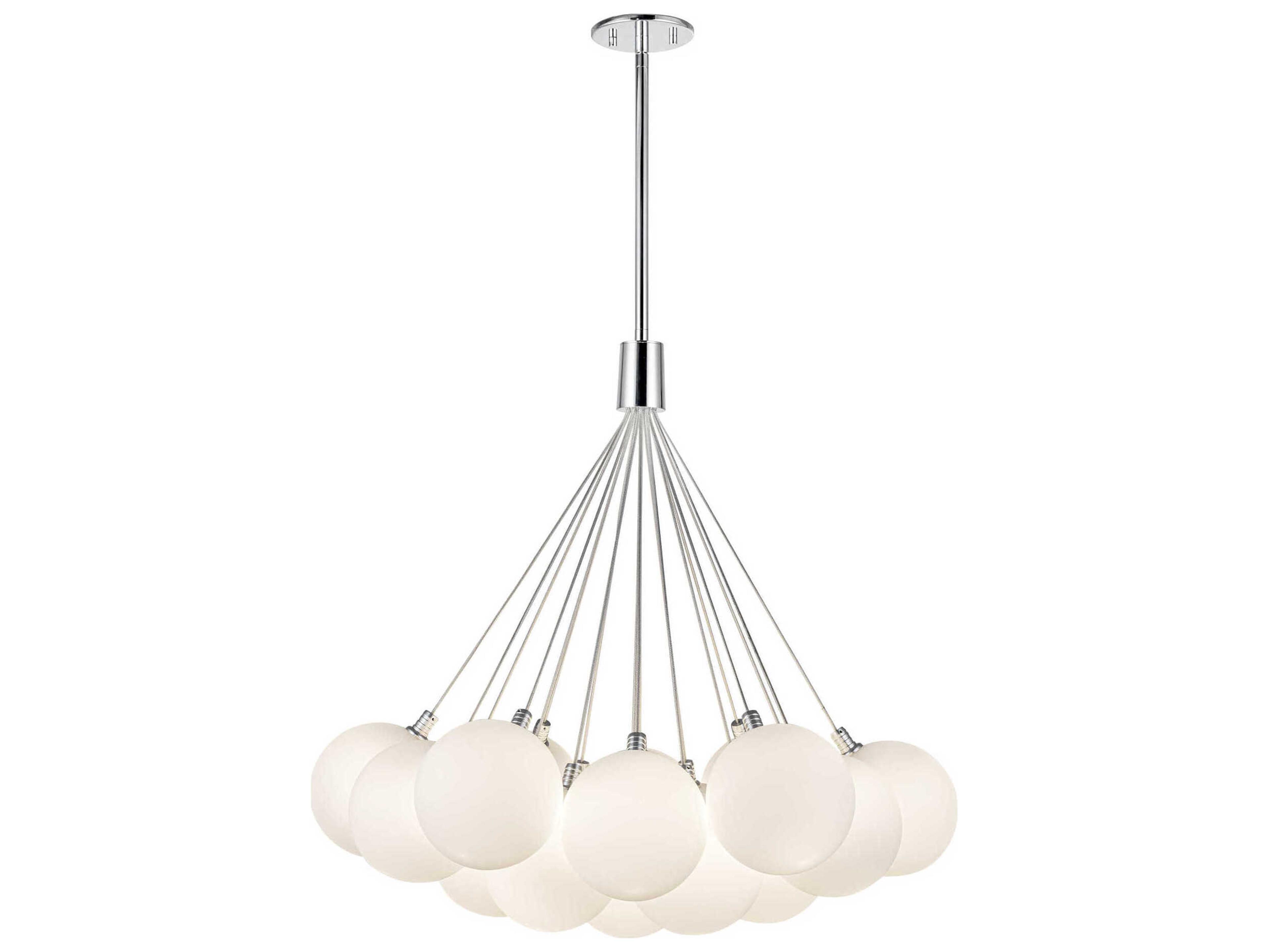 Kuzco Lighting Bolla Opal Glass Clear Globe Chandelier