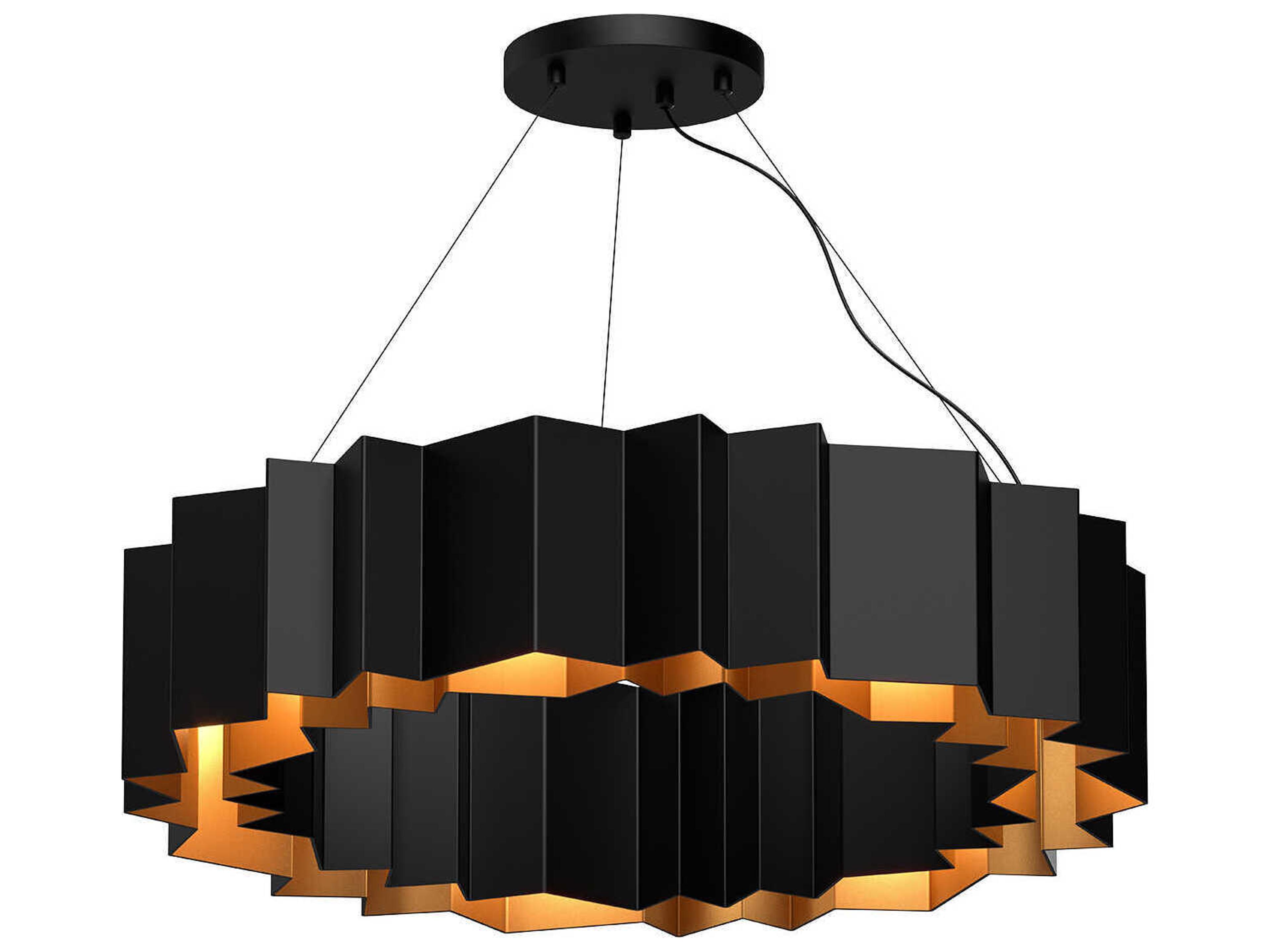 Kuzco Lighting Akira 7-Light Black Gold Geometric Chandelier