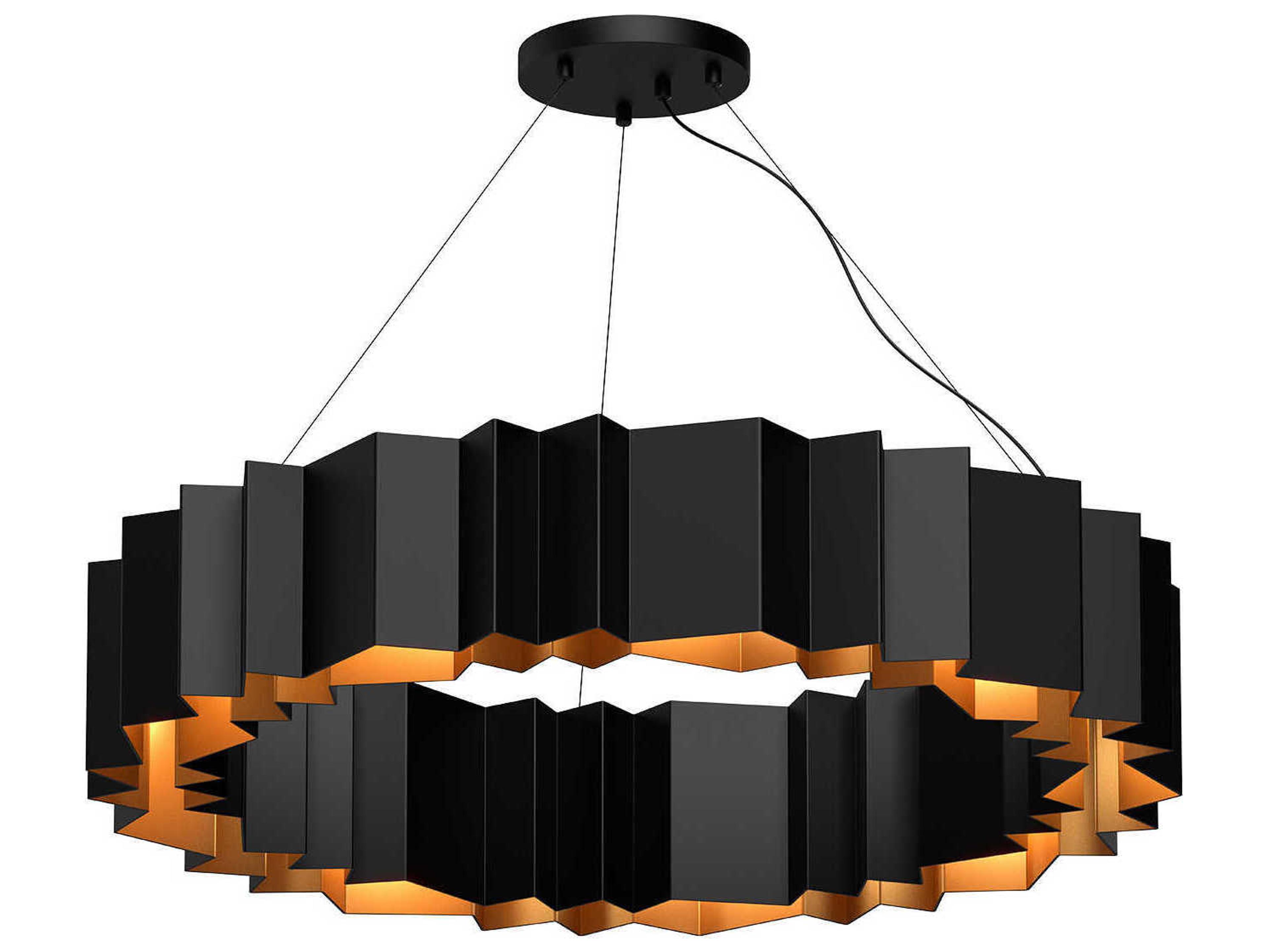 Kuzco Lighting Akira 12-Light Black Gold Geometric Chandelier