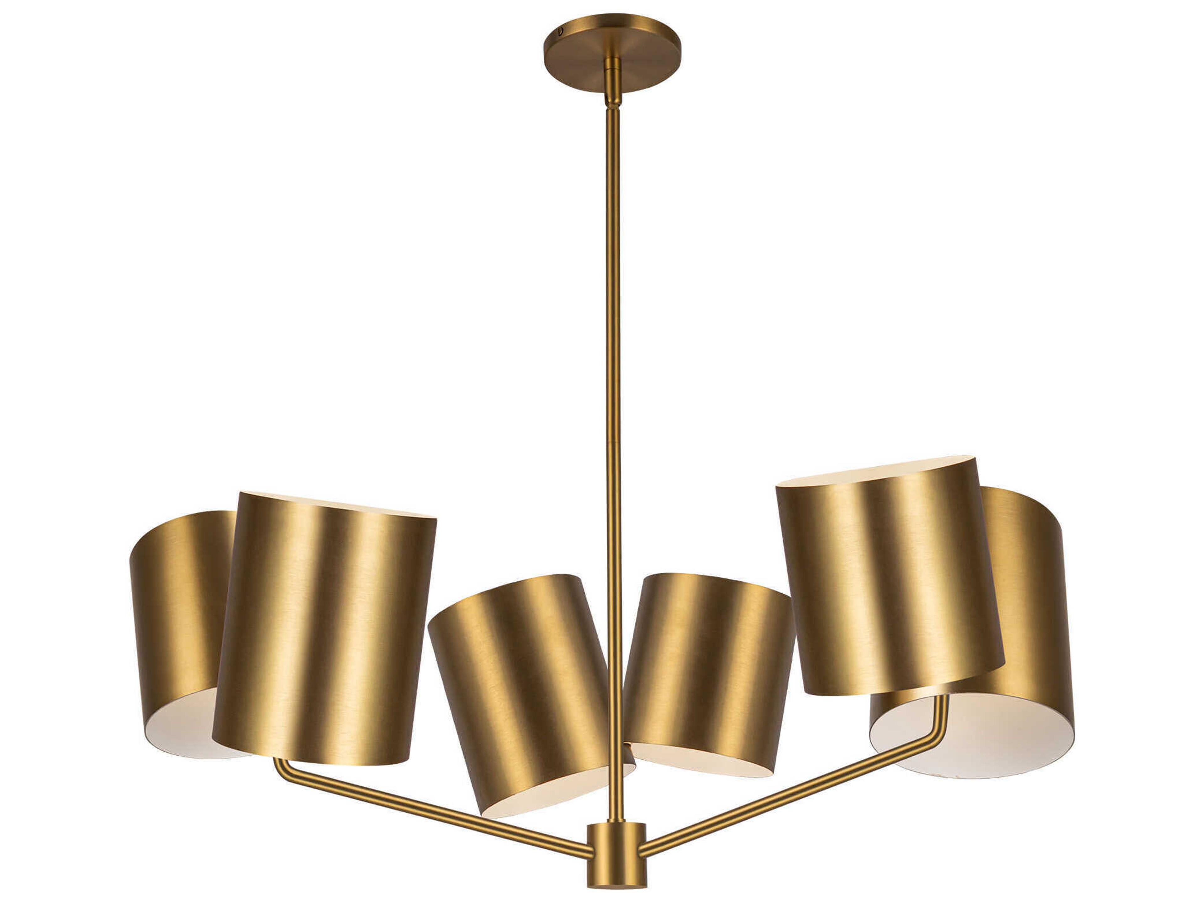 Kuzco Lighting Keiko 6-Light Brushed Gold Chandelier