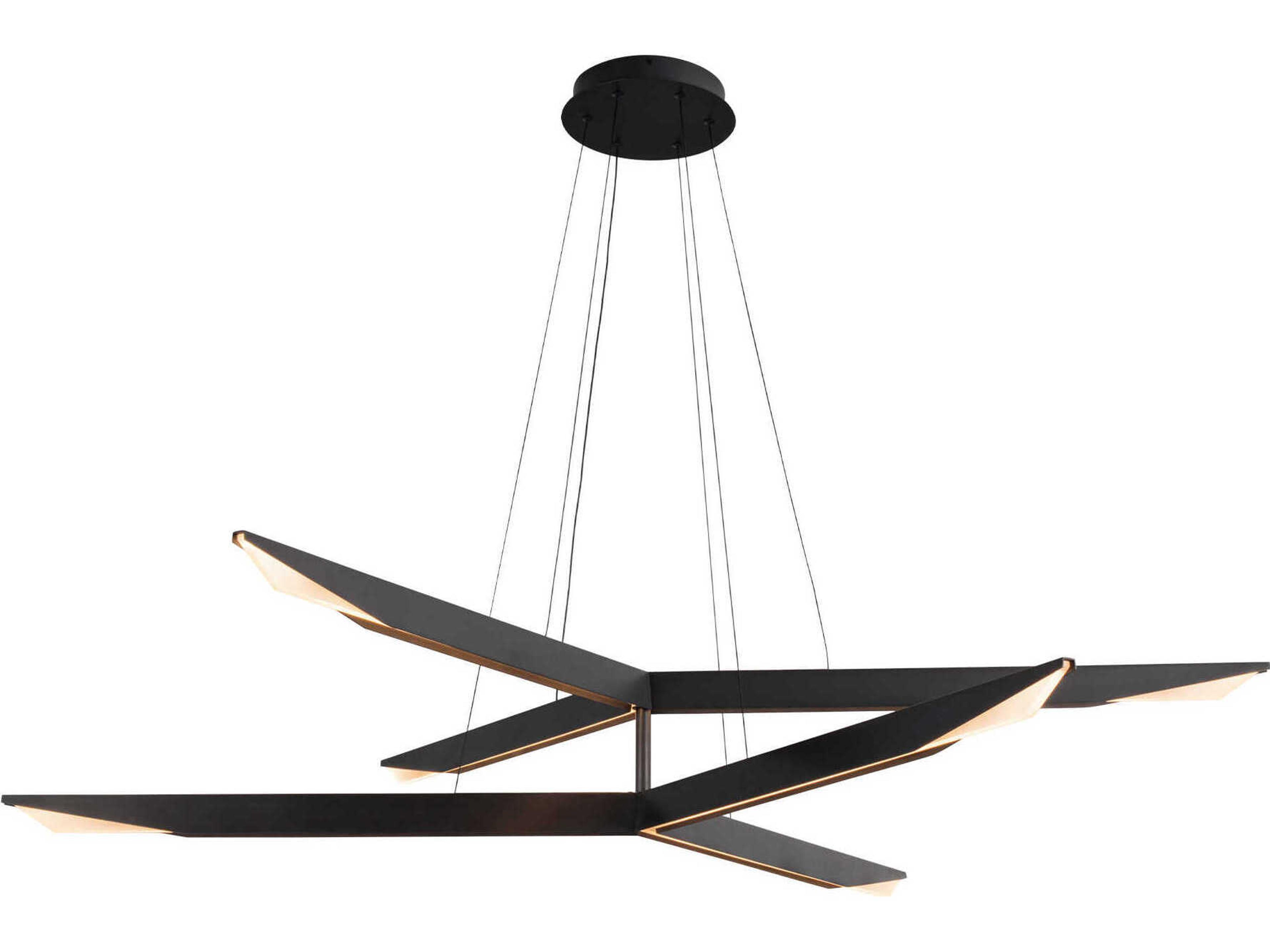 Kuzco Lighting Tachi Urban Bronze Black Geometric Linear Chandelier