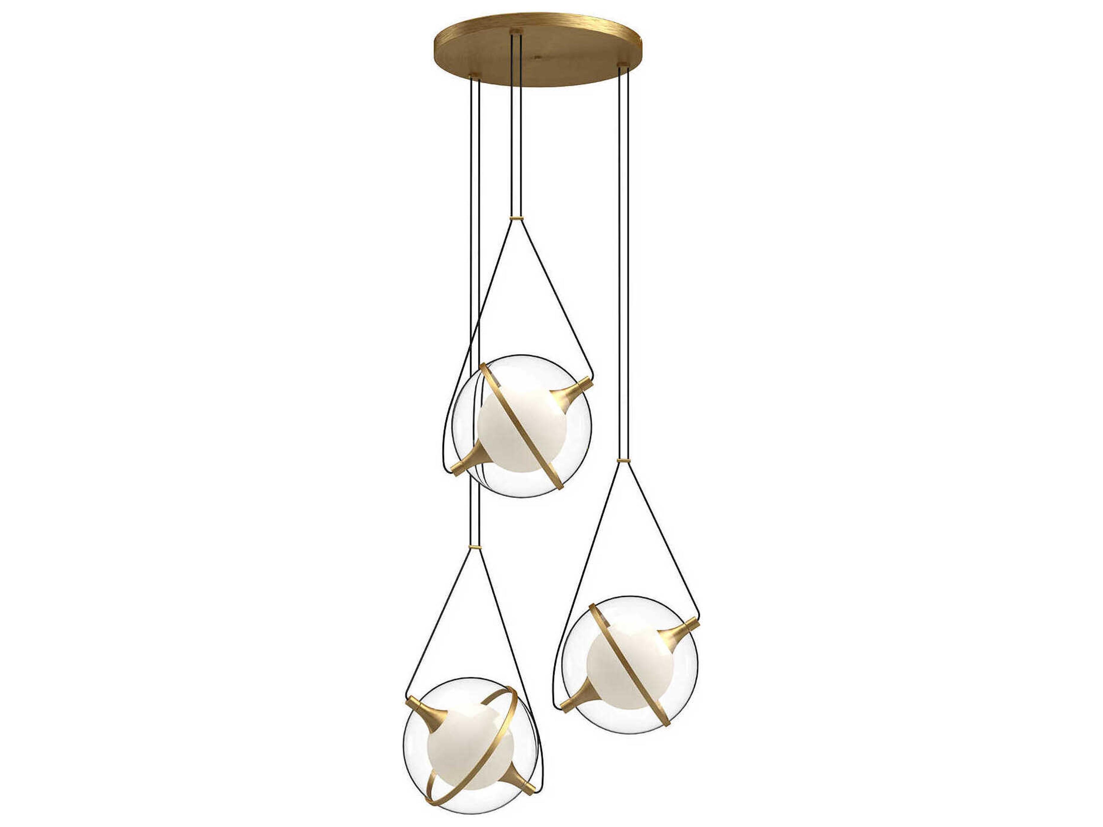 Kuzco Lighting Aries Brushed Gold Geometric Globe Chandelier