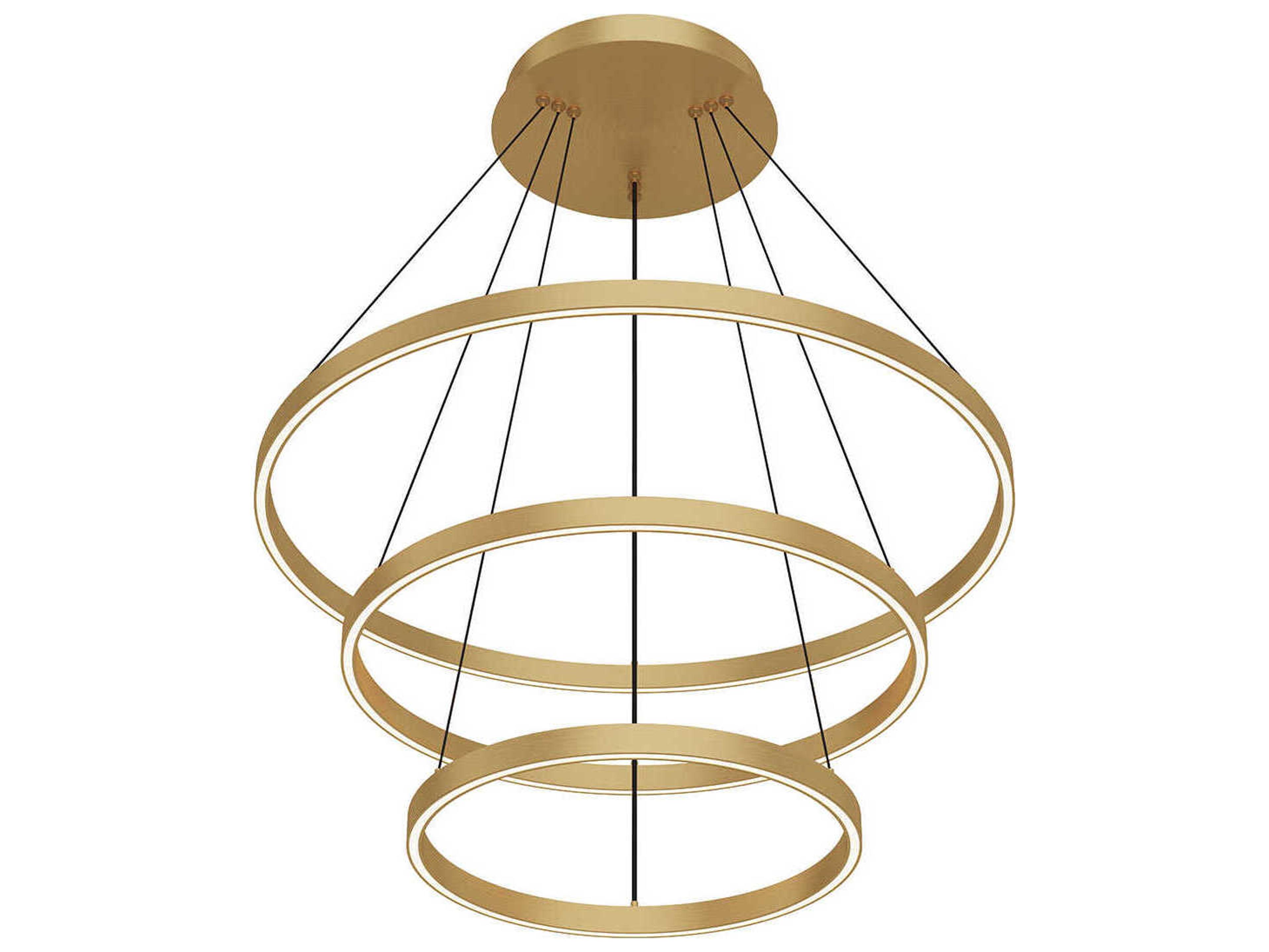 Kuzco Lighting Cerchio Brushed Gold Round Chandelier