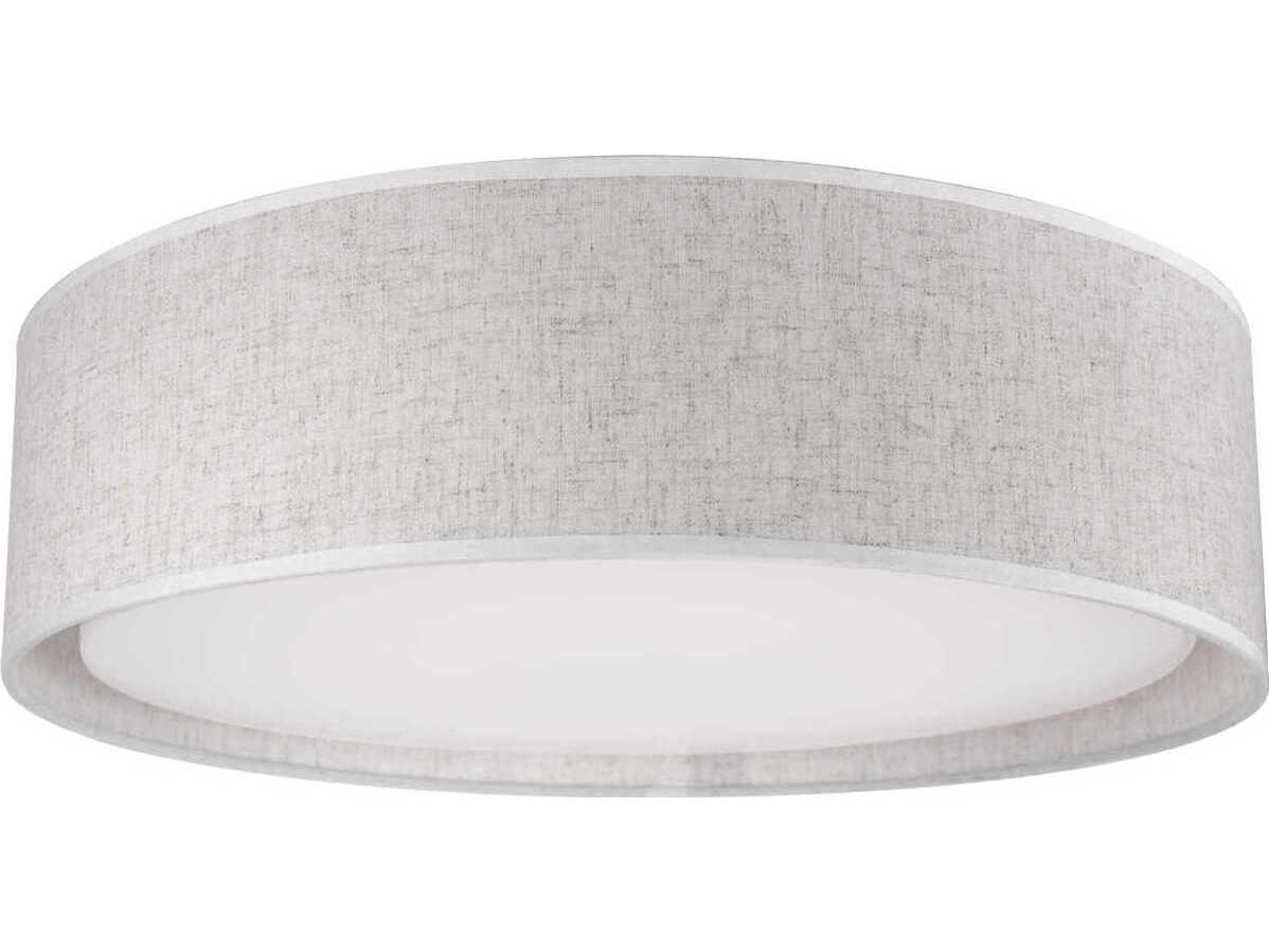 Kuzco Lighting Dalton Beige Brown Drum Flush Mount
