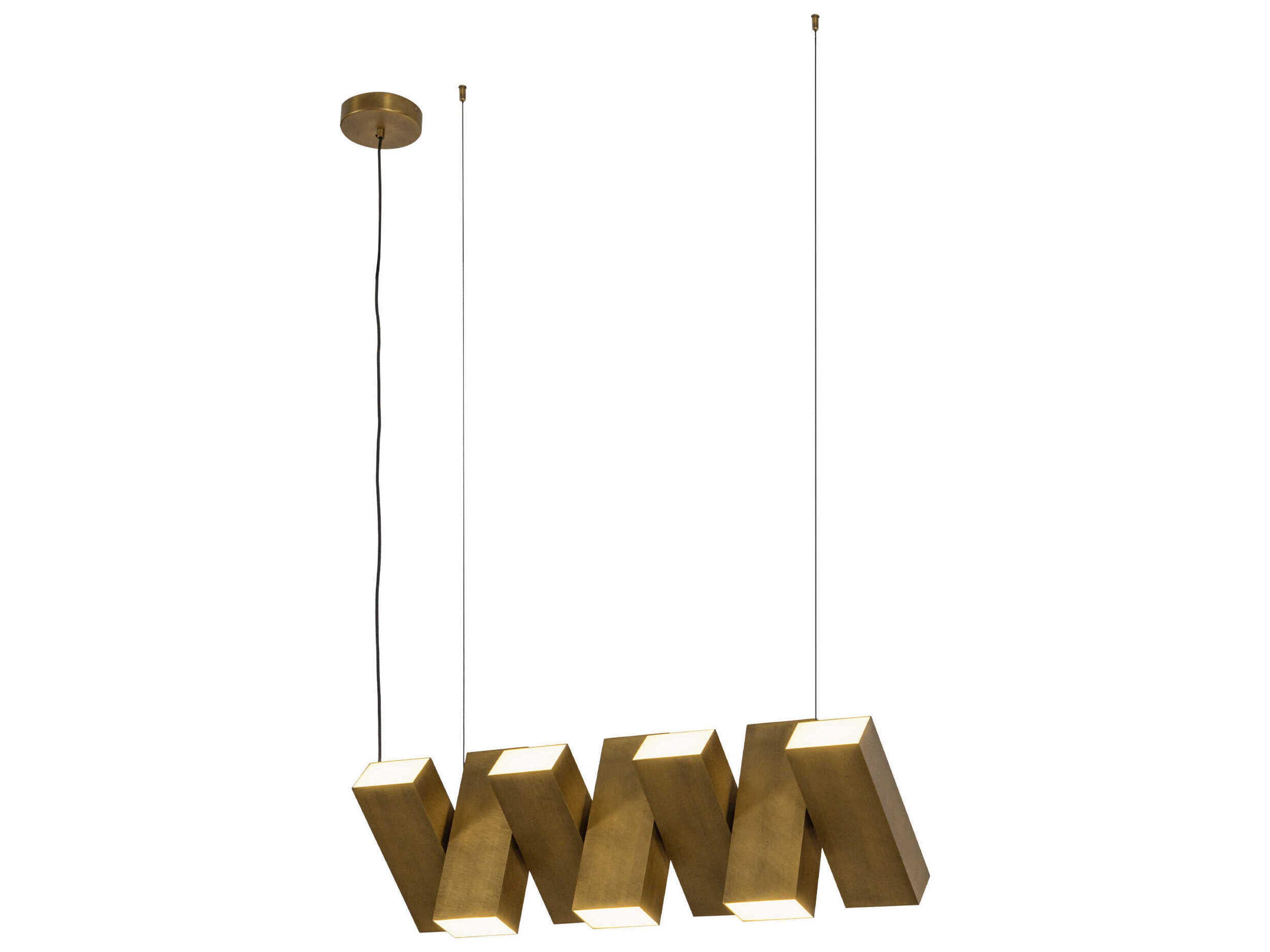 Kuzco Lighting Domino Vintage Brass Geometric Island Pendant