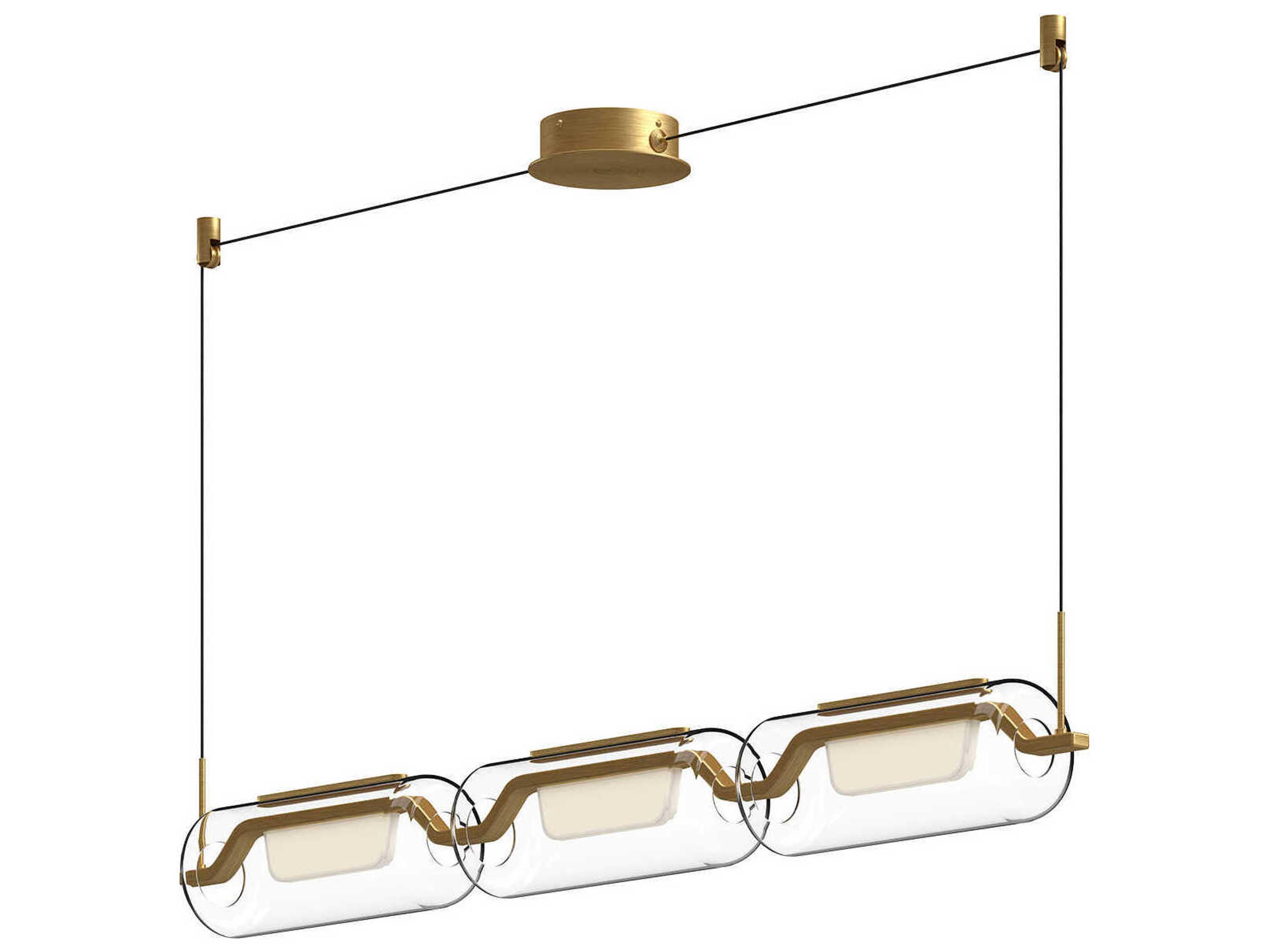 Kuzco Lighting Hilo Brushed Gold Linear Island Pendant