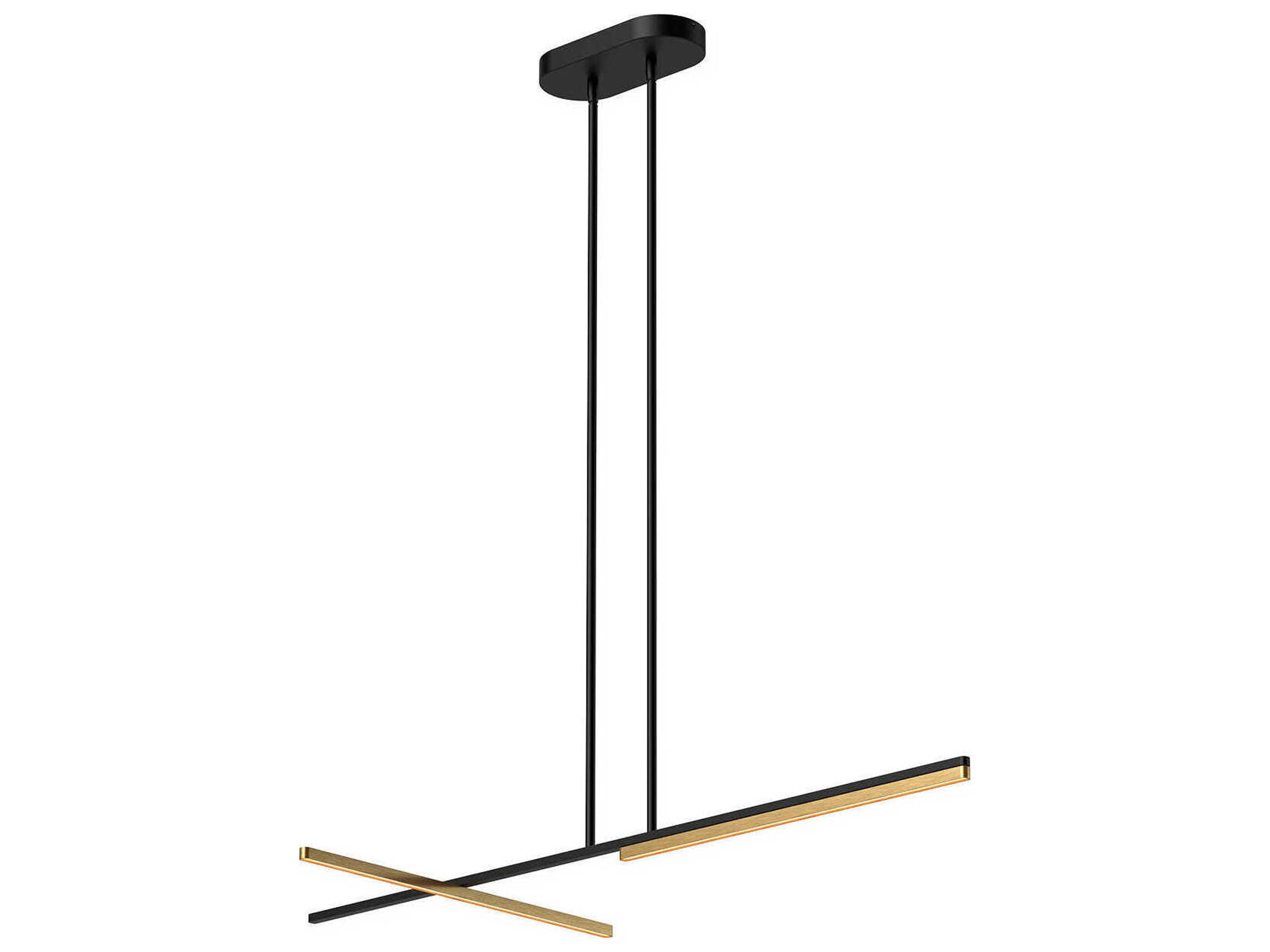 Kuzco Lighting Shift Black Brushed Gold Linear Island Pendant