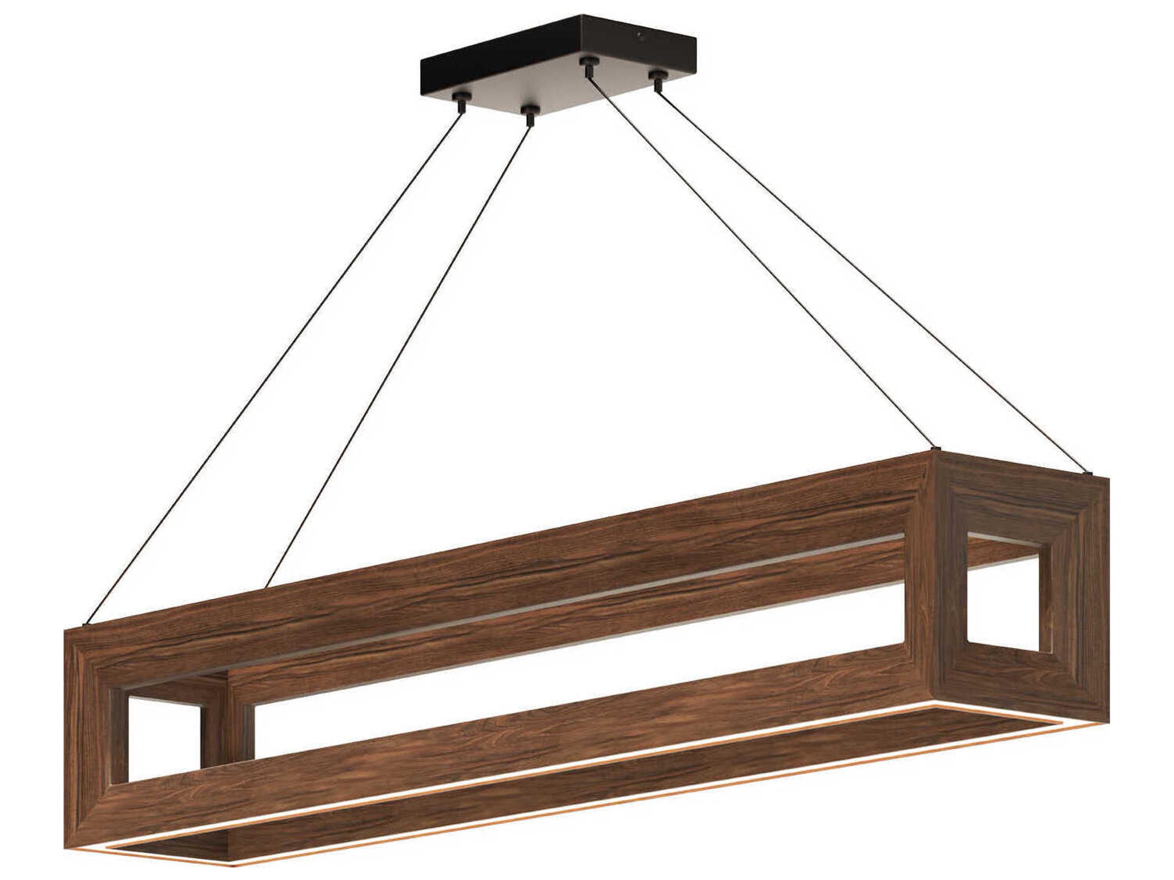 Kuzco Lighting Morina Walnut Brown Geometric Linear Island Pendant