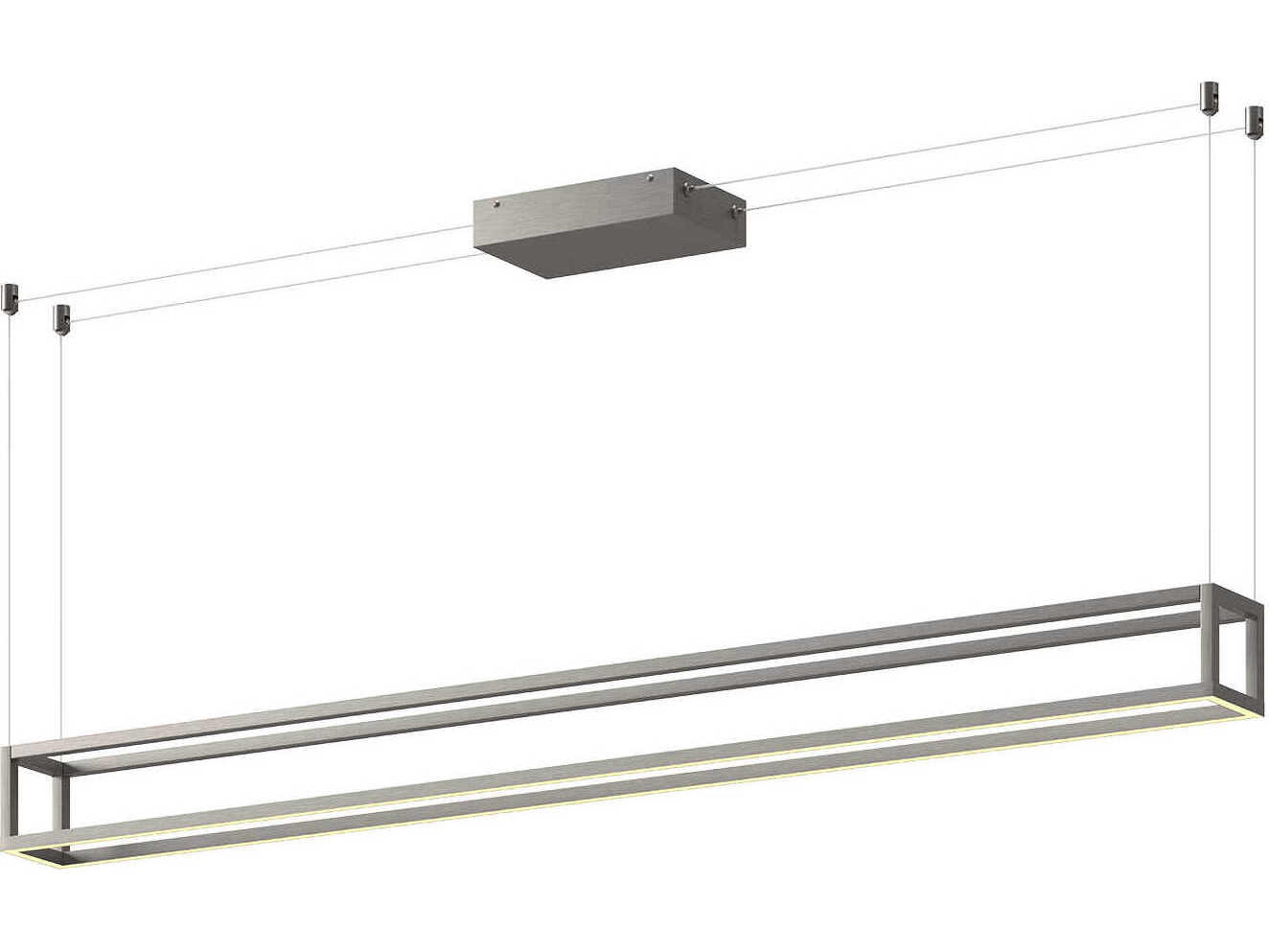 Kuzco Lighting Plaza Brushed Nickel Geometric Linear Island Pendant