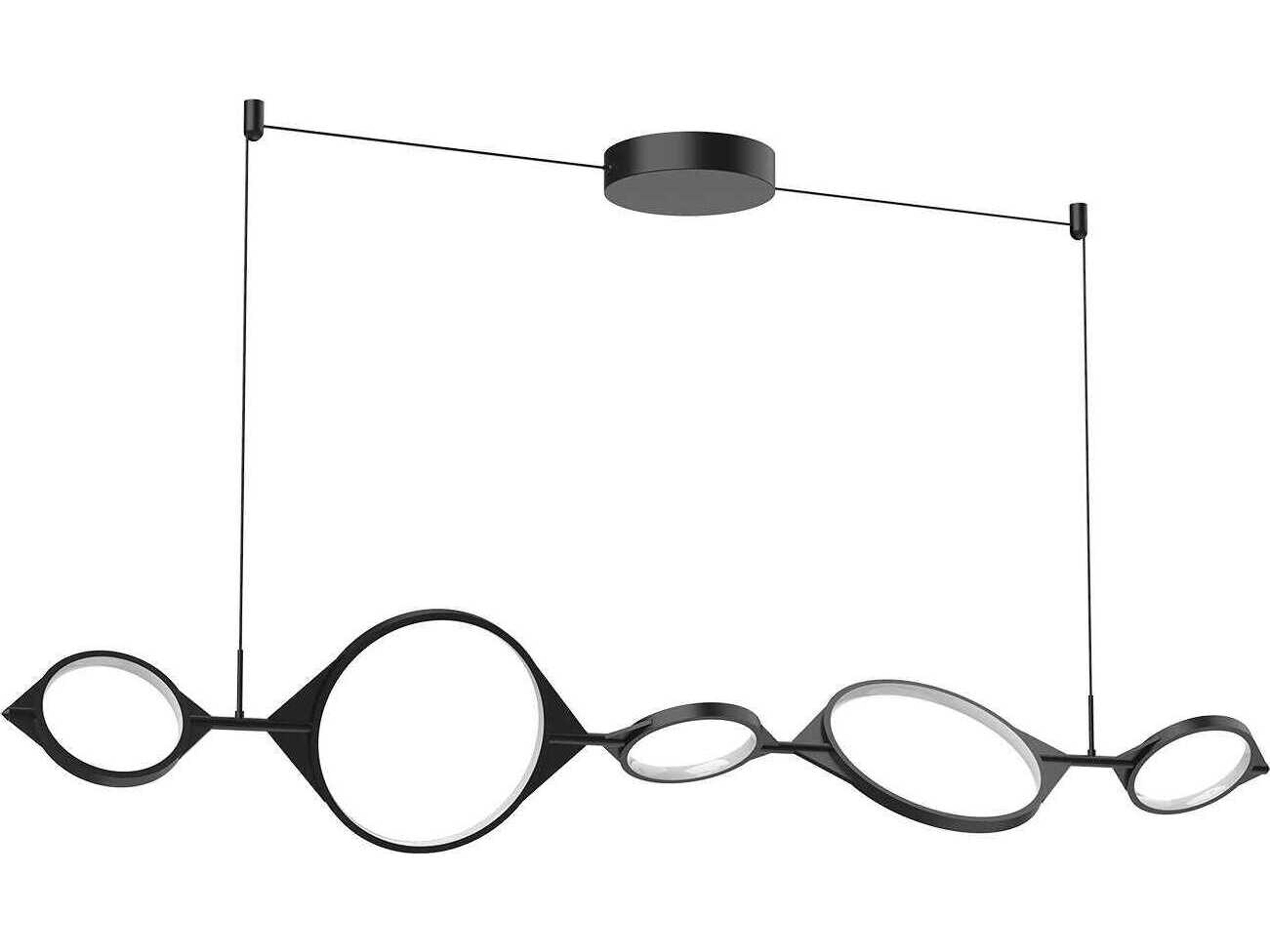 Kuzco Lighting Serif Black Geometric Island Pendant