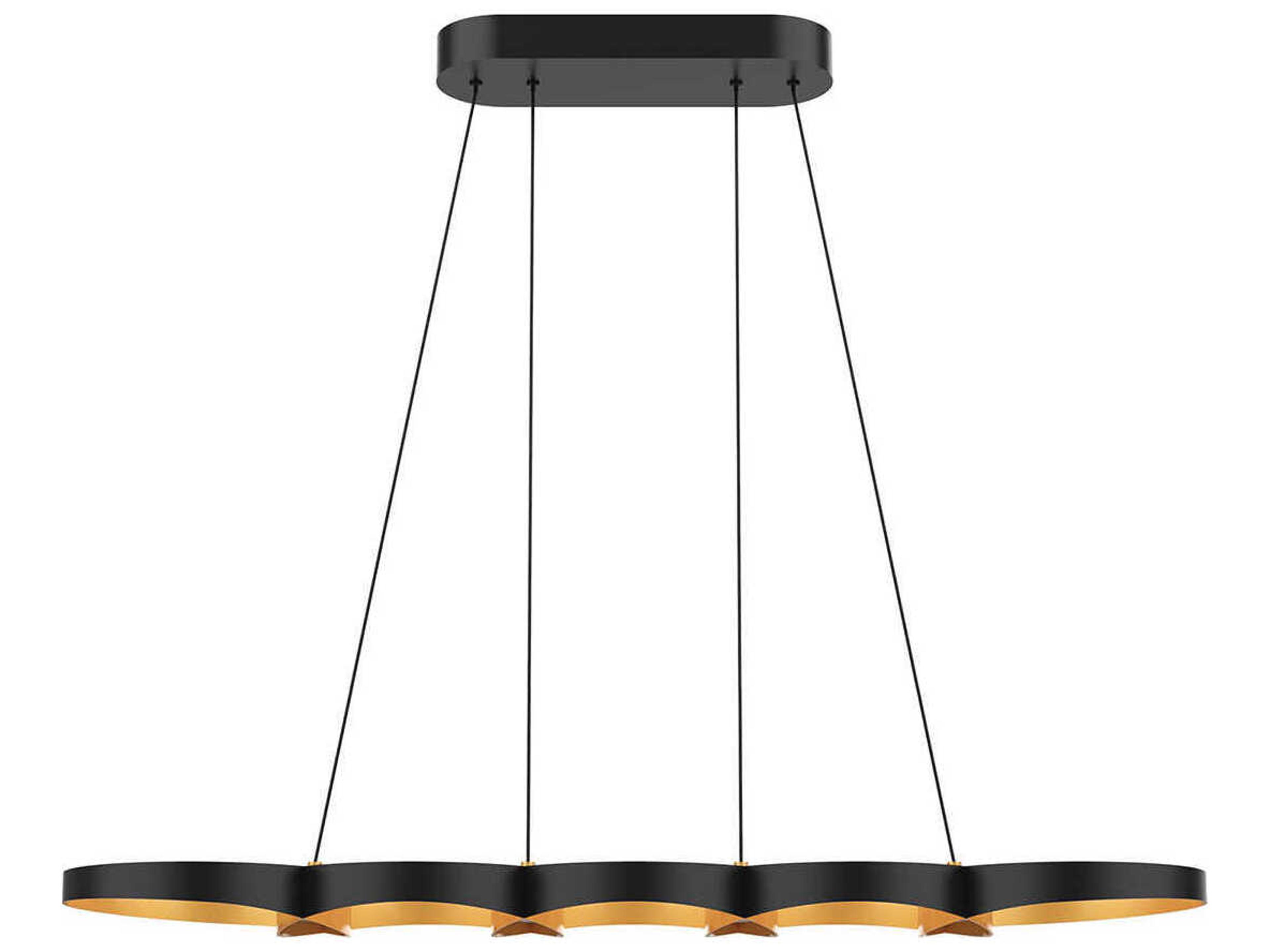 Kuzco Lighting Maestro Black Gold Linear Island Pendant