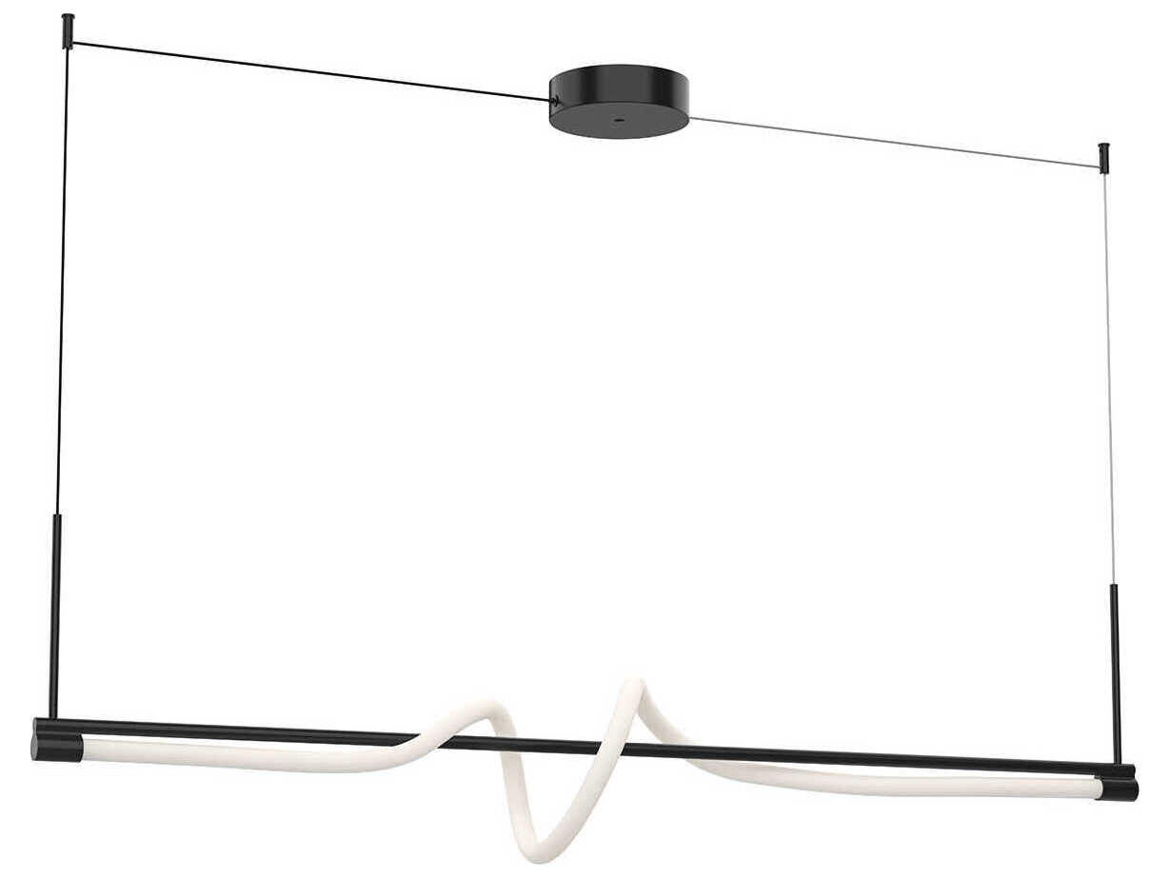 Kuzco Lighting Cursive Black Linear Island Pendant
