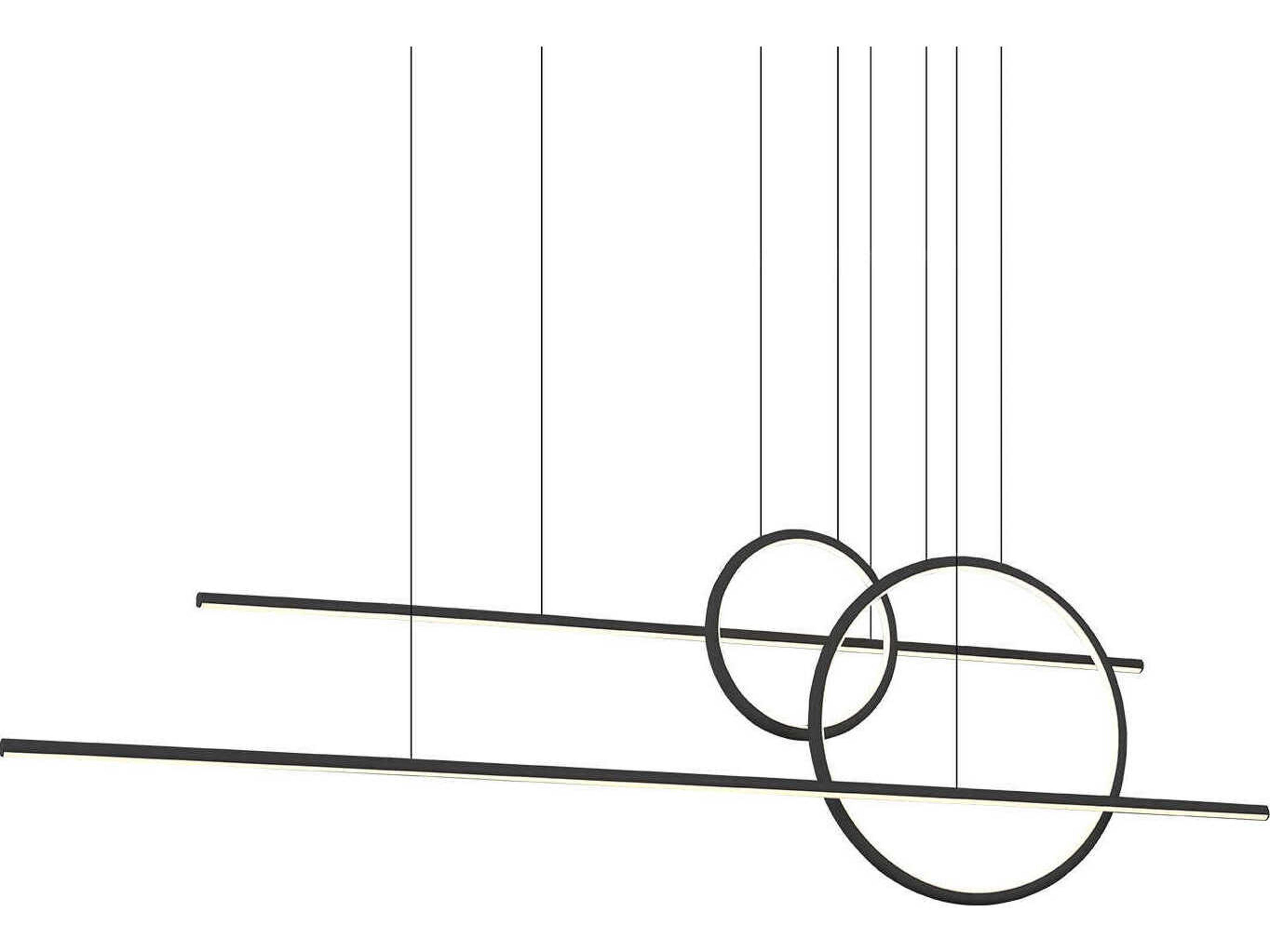 Kuzco Lighting Chute Calypso Black Linear Island Pendant