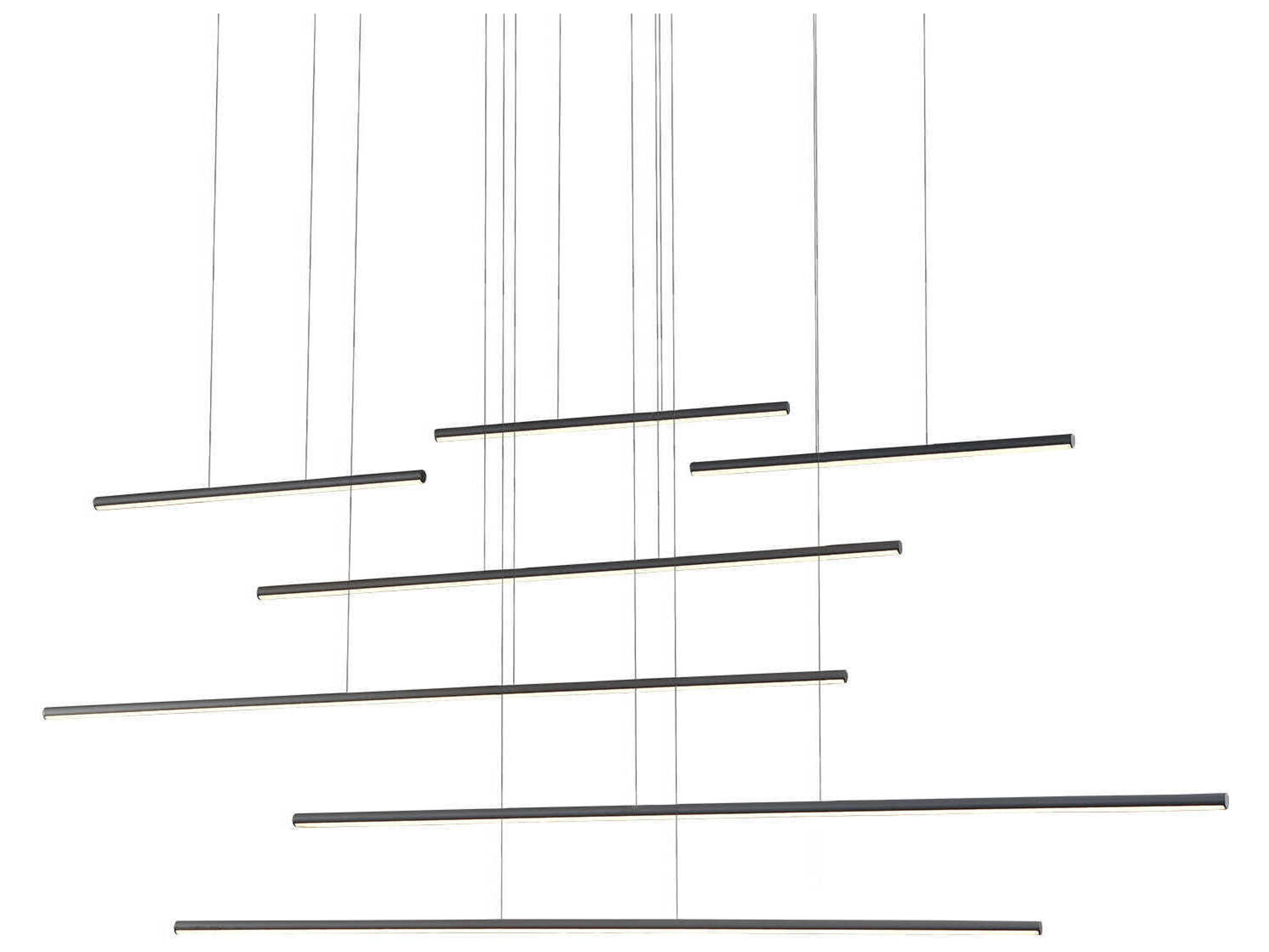 Kuzco Lighting Chute Motion Black Linear Island Pendant