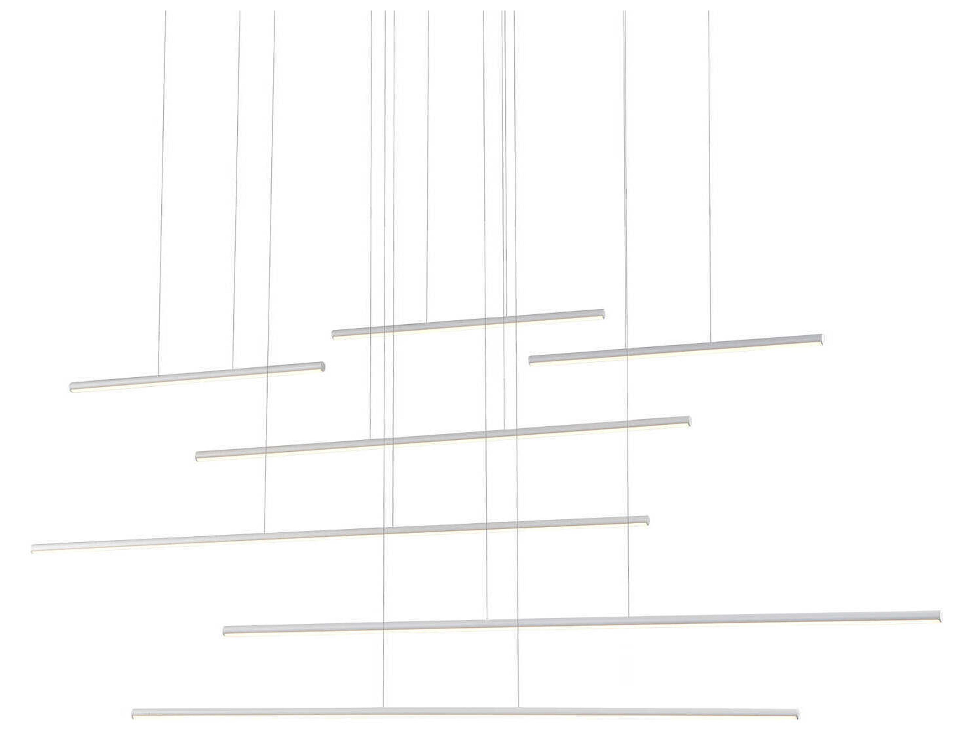 Kuzco Lighting Chute Motion White Linear Island Pendant