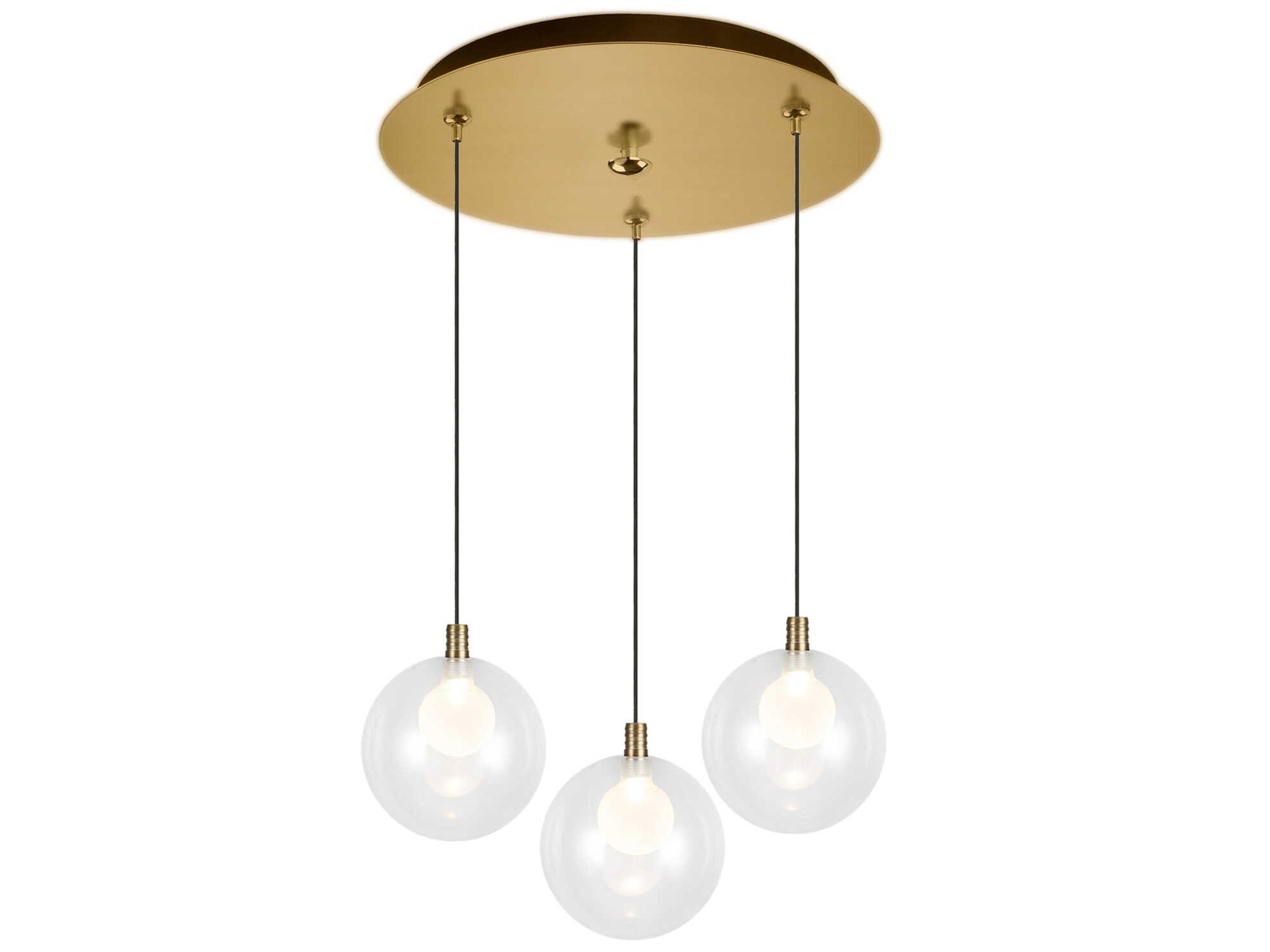 Kuzco Lighting Bolla 3-Light Brushed Gold Globe Mini Pendant