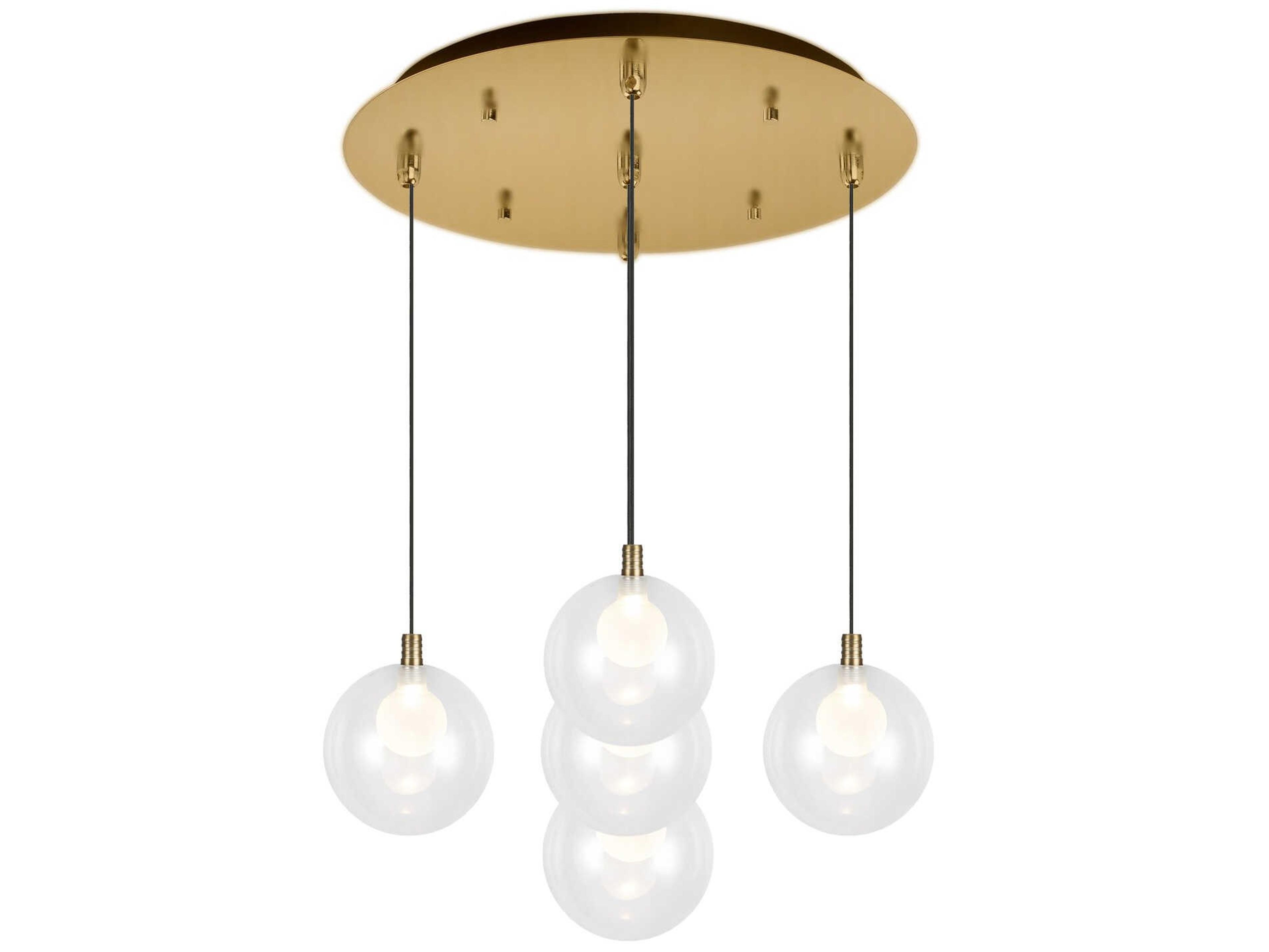 Kuzco Lighting Bolla 5-Light Brushed Gold Globe Pendant