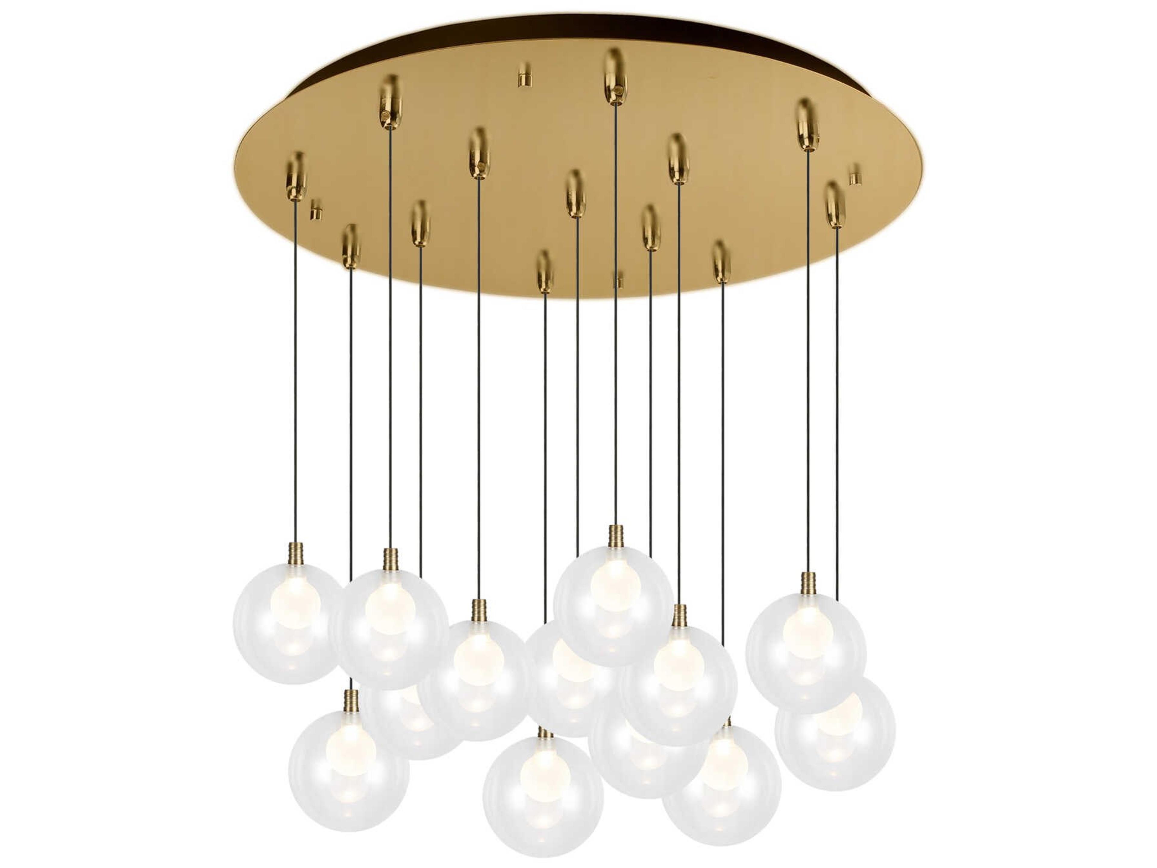Kuzco Lighting Bolla 13-Light Brushed Gold Globe Pendant
