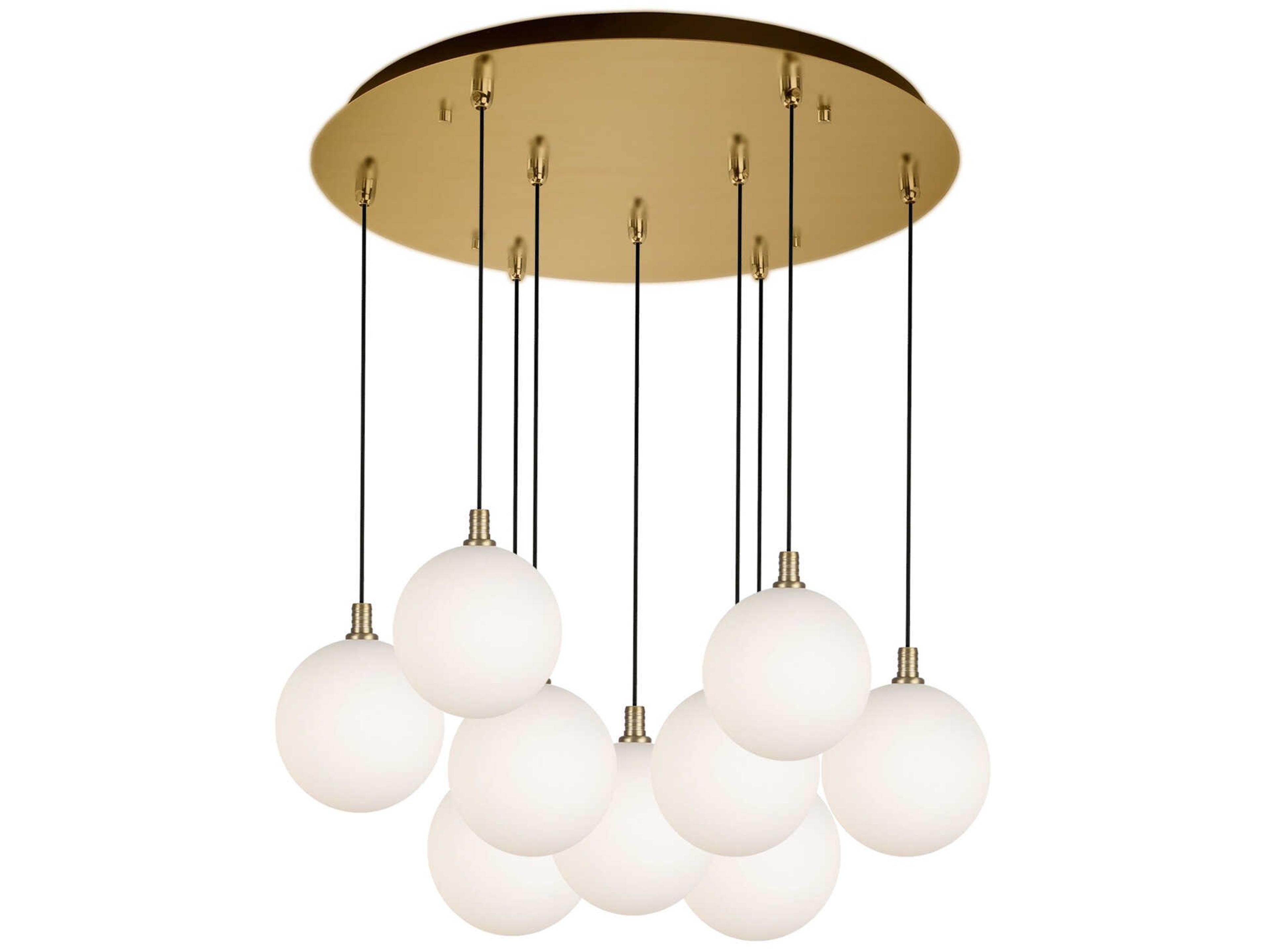Kuzco Lighting Bolla 9-Light Brushed Gold Globe Pendant