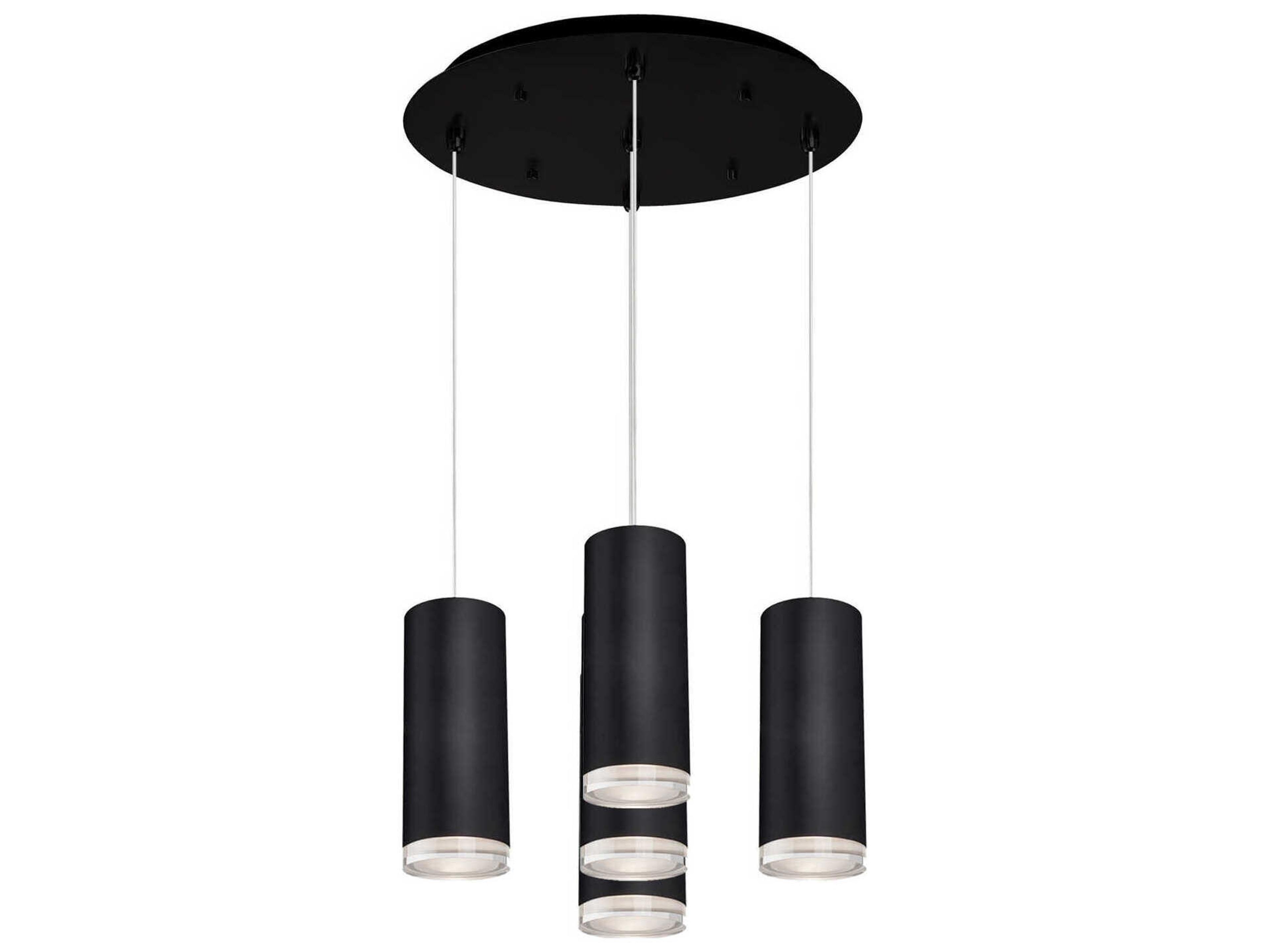 Kuzco Lighting Cameo 5-Light Black Cylinder Pendant