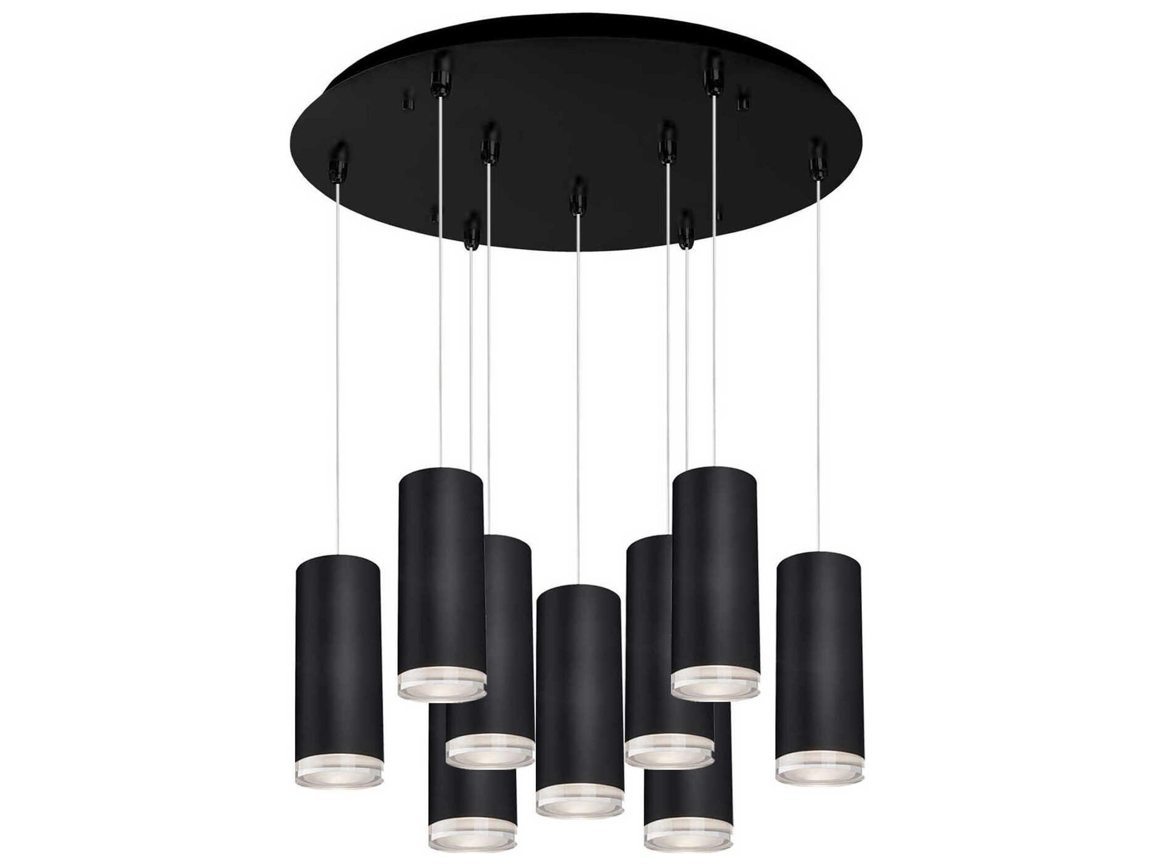 Kuzco Lighting Cameo 9-Light Black Cylinder Pendant