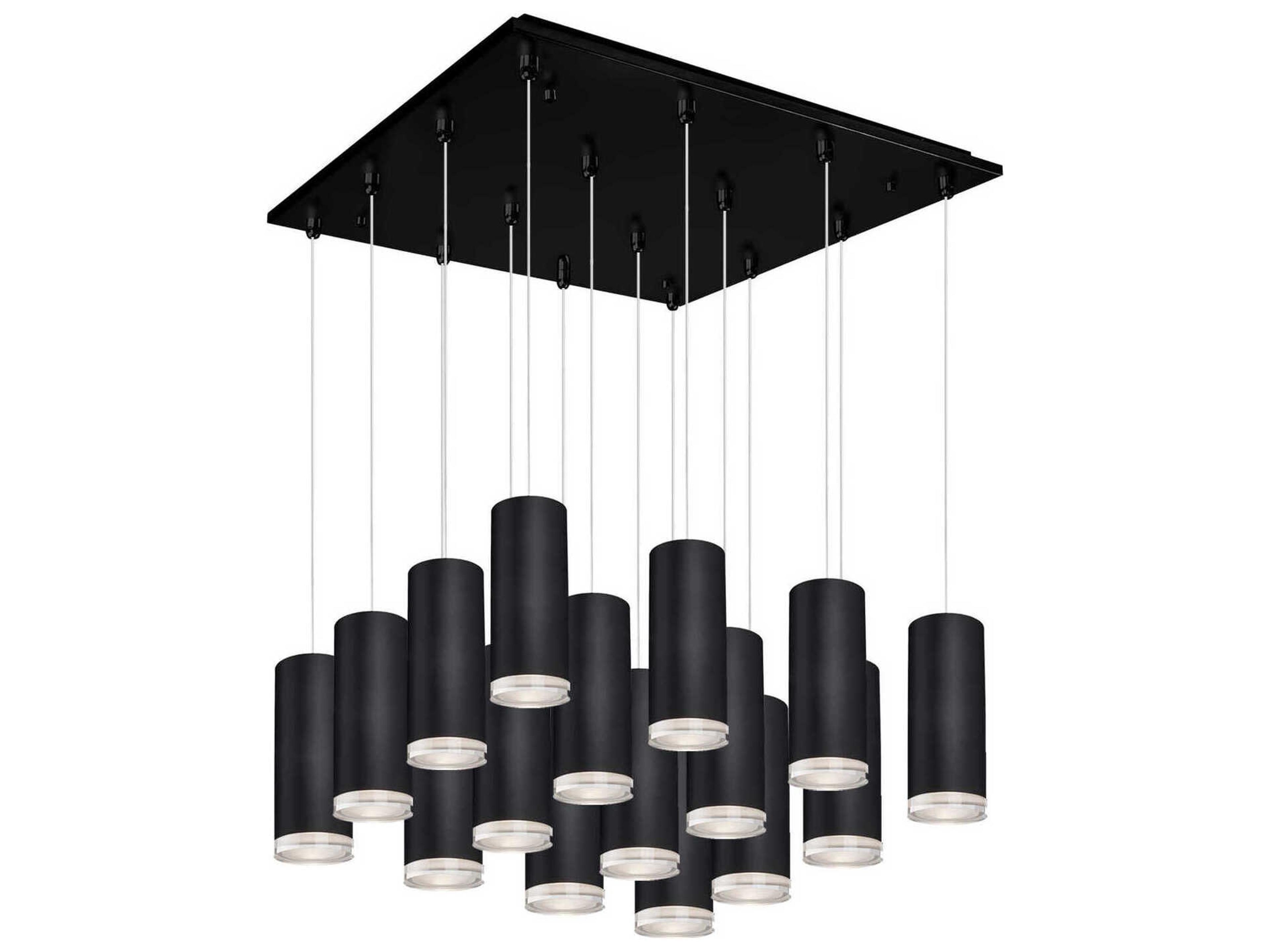 Kuzco Lighting Cameo 16-Light Black Cylinder Pendant