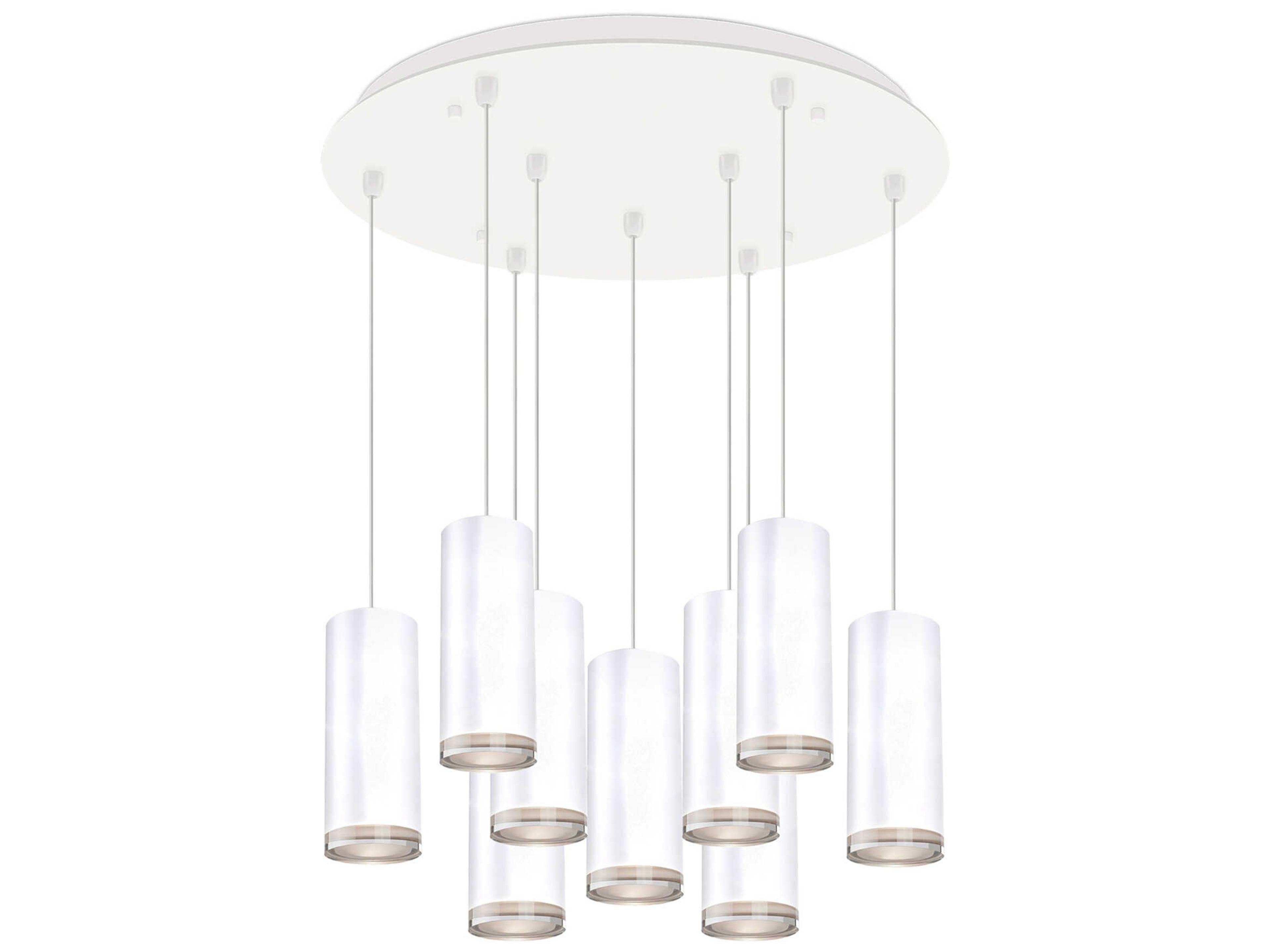 Kuzco Lighting Cameo 9-Light White Cylinder Pendant