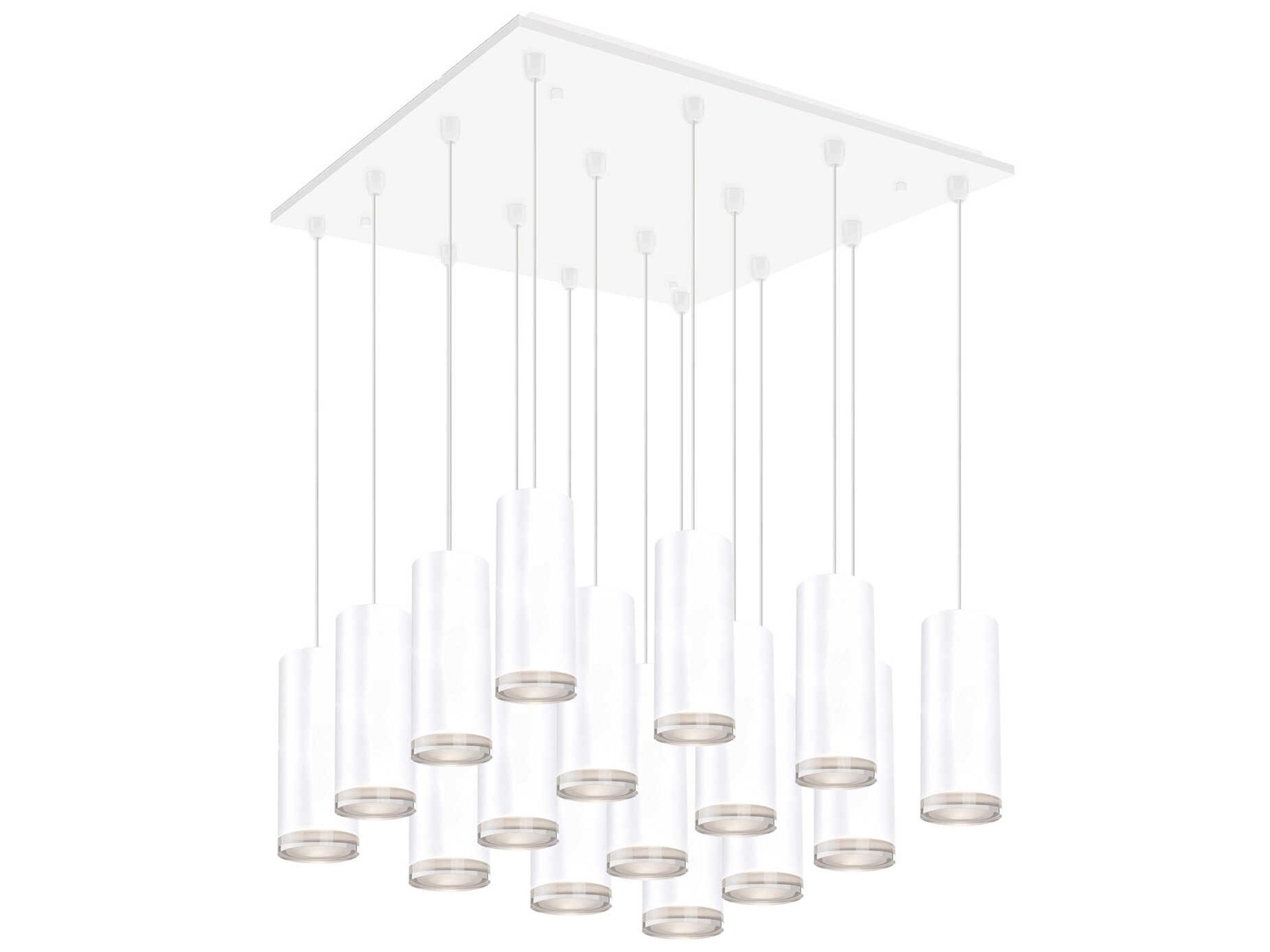 Kuzco Lighting Cameo 16-Light White Cylinder Pendant