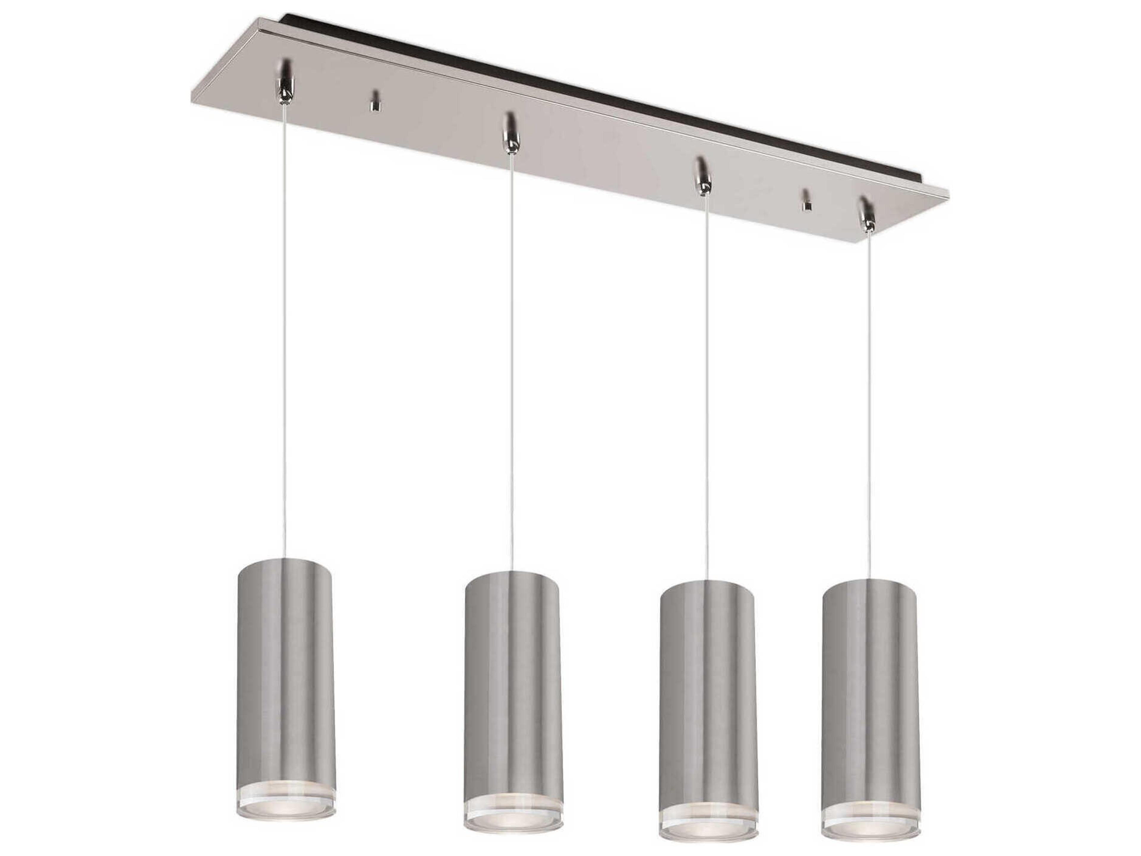 Kuzco Lighting Cameo 4-Light Brushed Nickel Cylinder Island Pendant