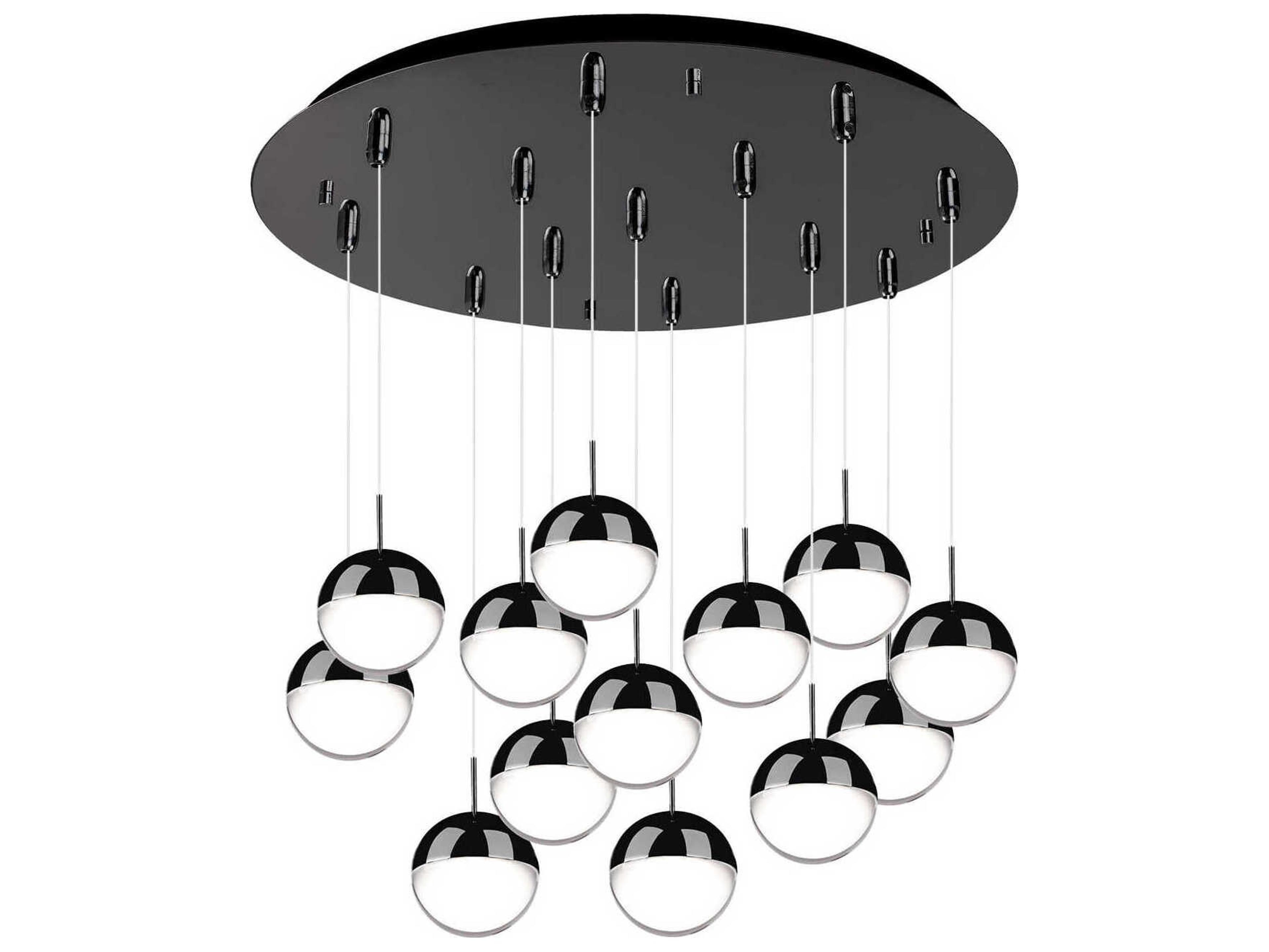 Kuzco Lighting Pluto 13-Light Black Chrome Globe Pendant