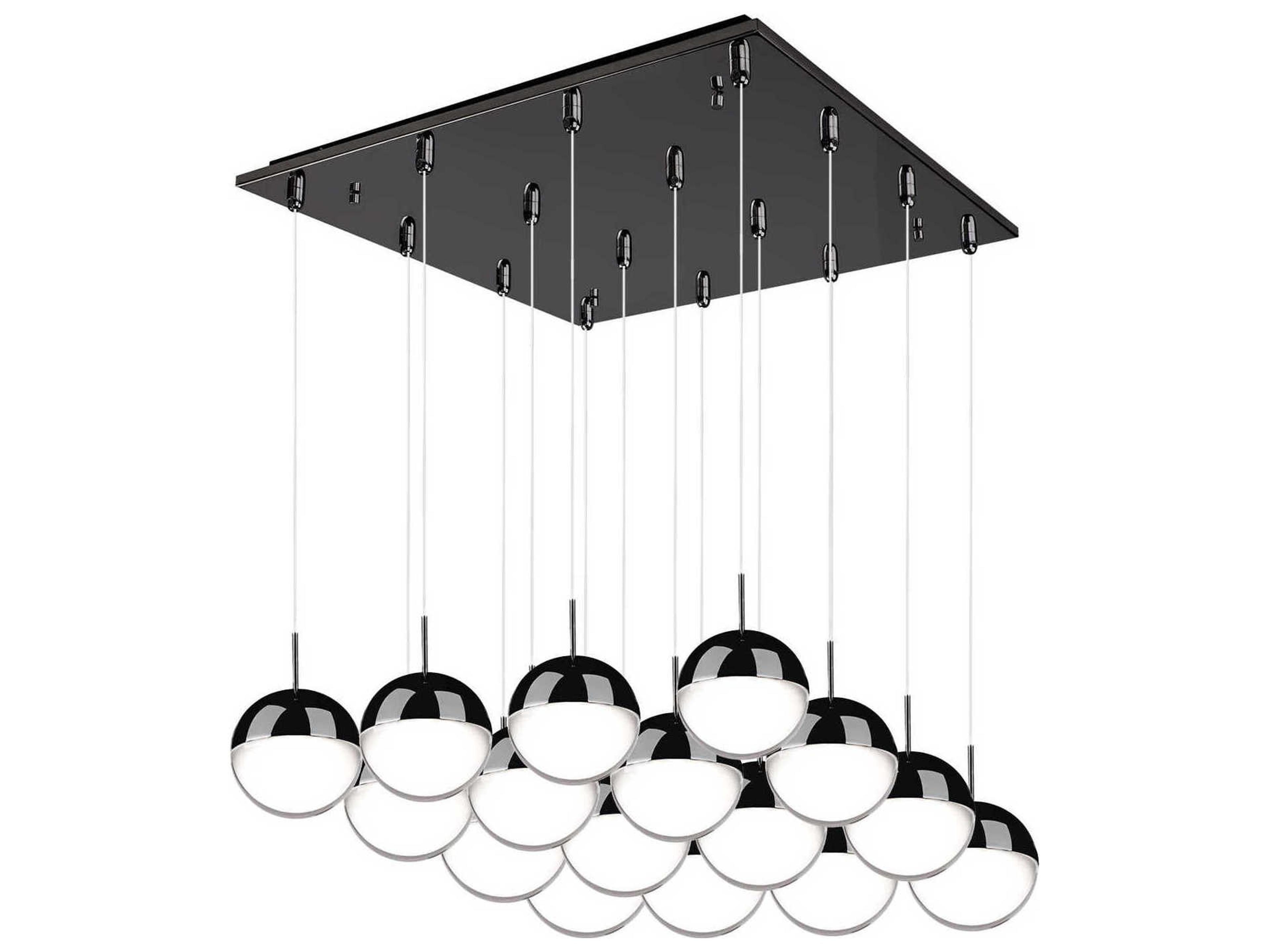 Kuzco Lighting Pluto 16-Light Black Chrome Globe Pendant