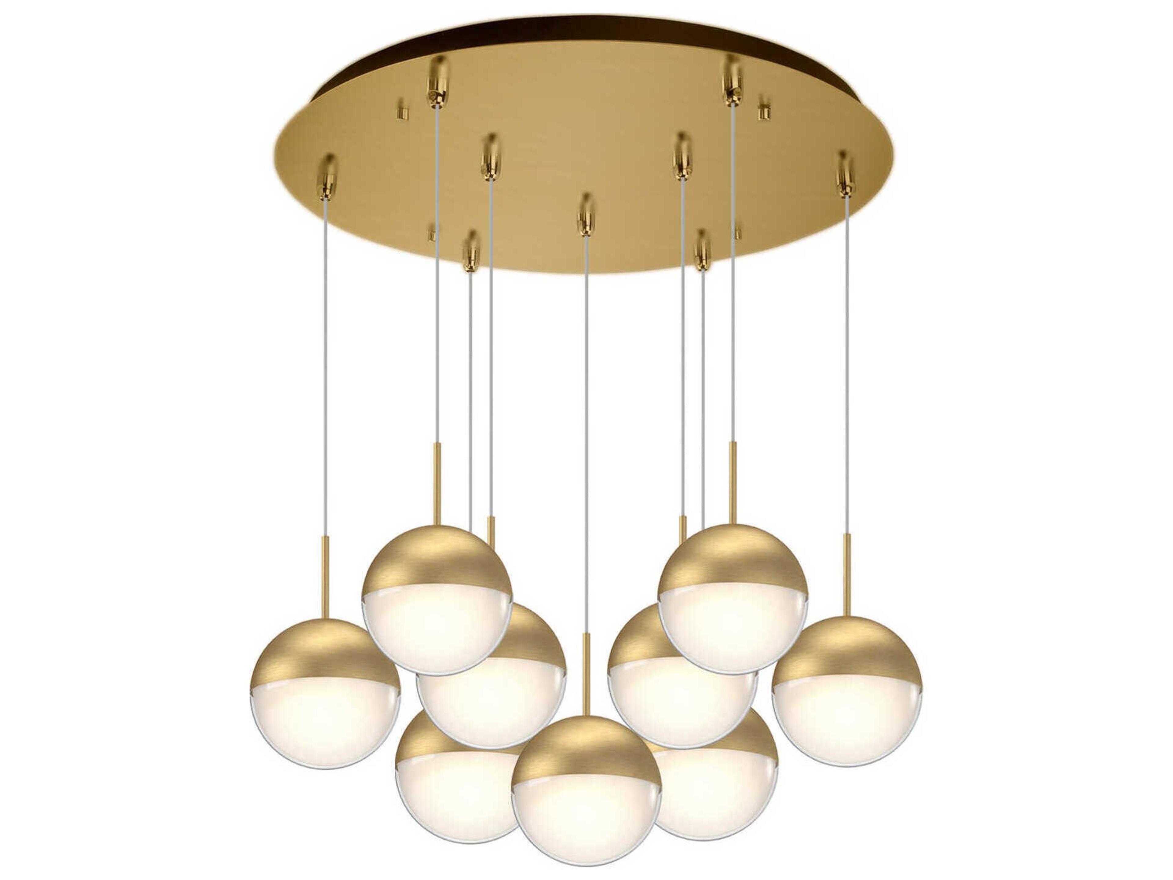 Kuzco Lighting Pluto 9-Light Brushed Gold Globe Pendant