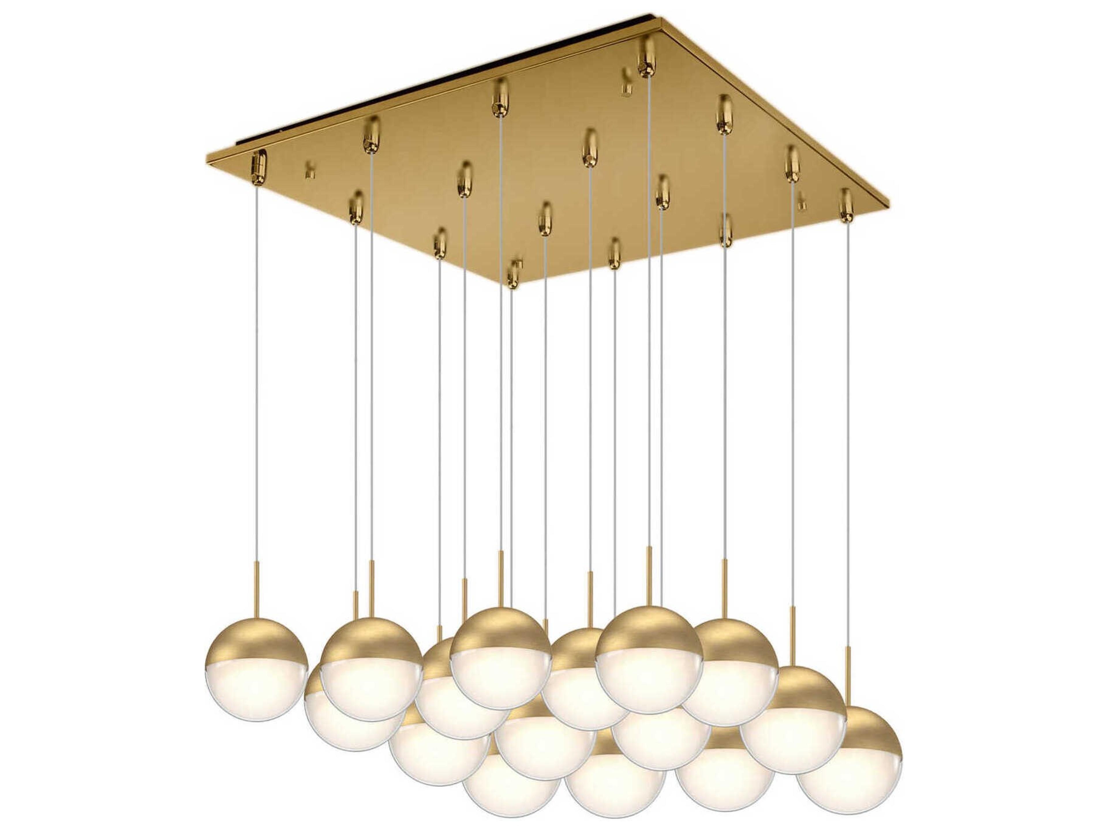 Kuzco Lighting Pluto 16-Light Brushed Gold Globe Pendant