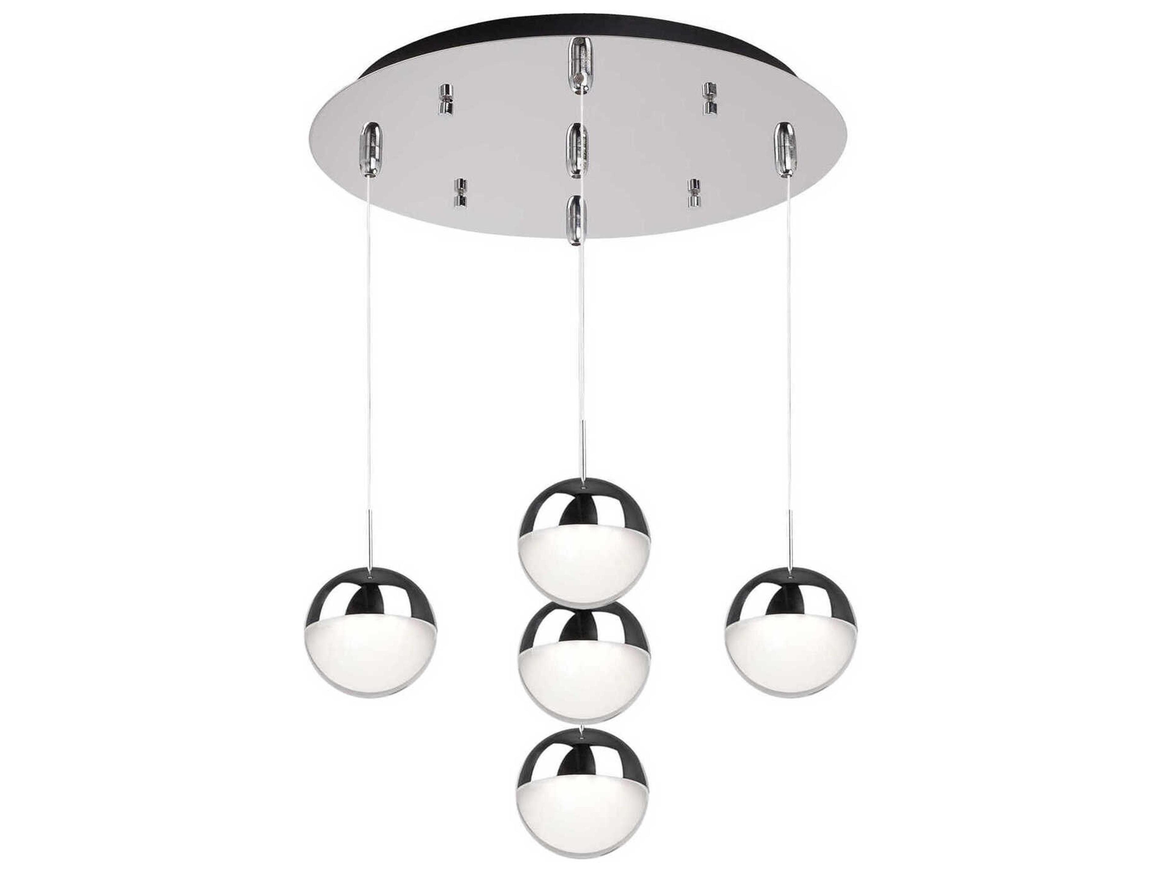Kuzco Lighting Pluto 5-Light Chrome Globe Pendant